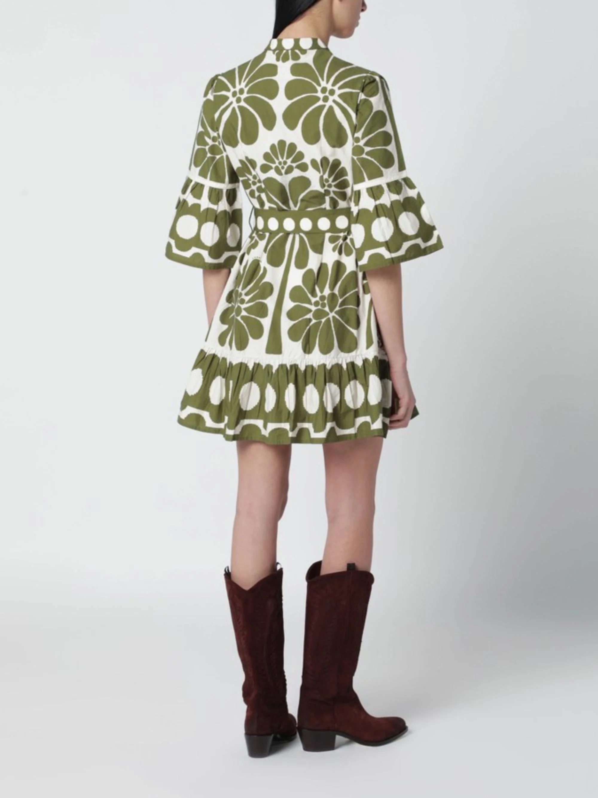 FARM RIO Palermo Belted Organic Cotton Mini Dress - Image 4