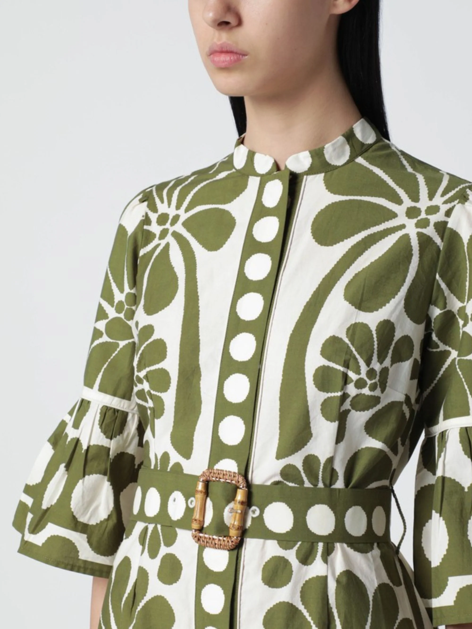 FARM RIO Palermo Belted Organic Cotton Mini Dress - Image 5