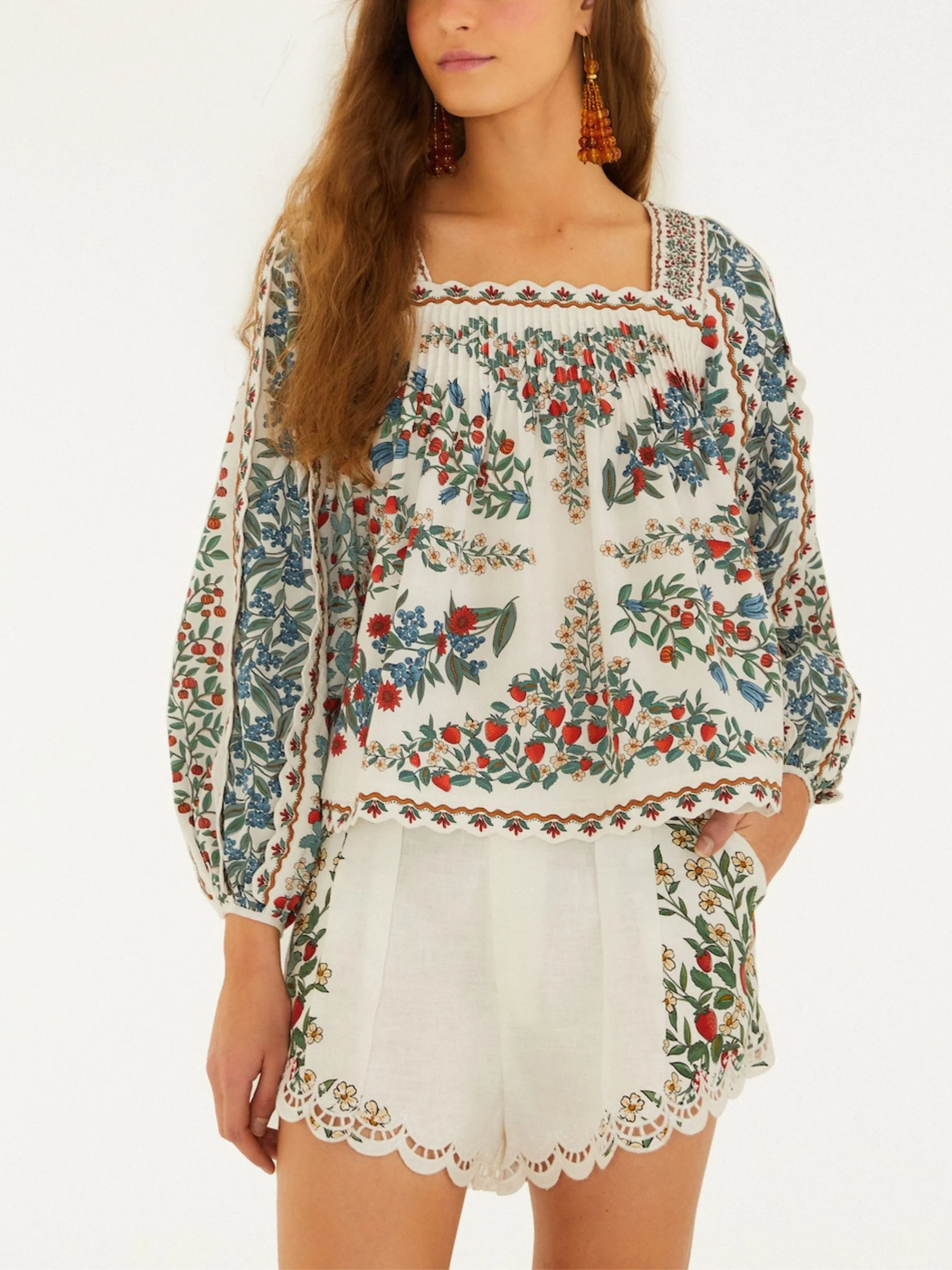 Farm Rio Relaxed Fit Multicolored Print Shirt with Square Neck - Image 2