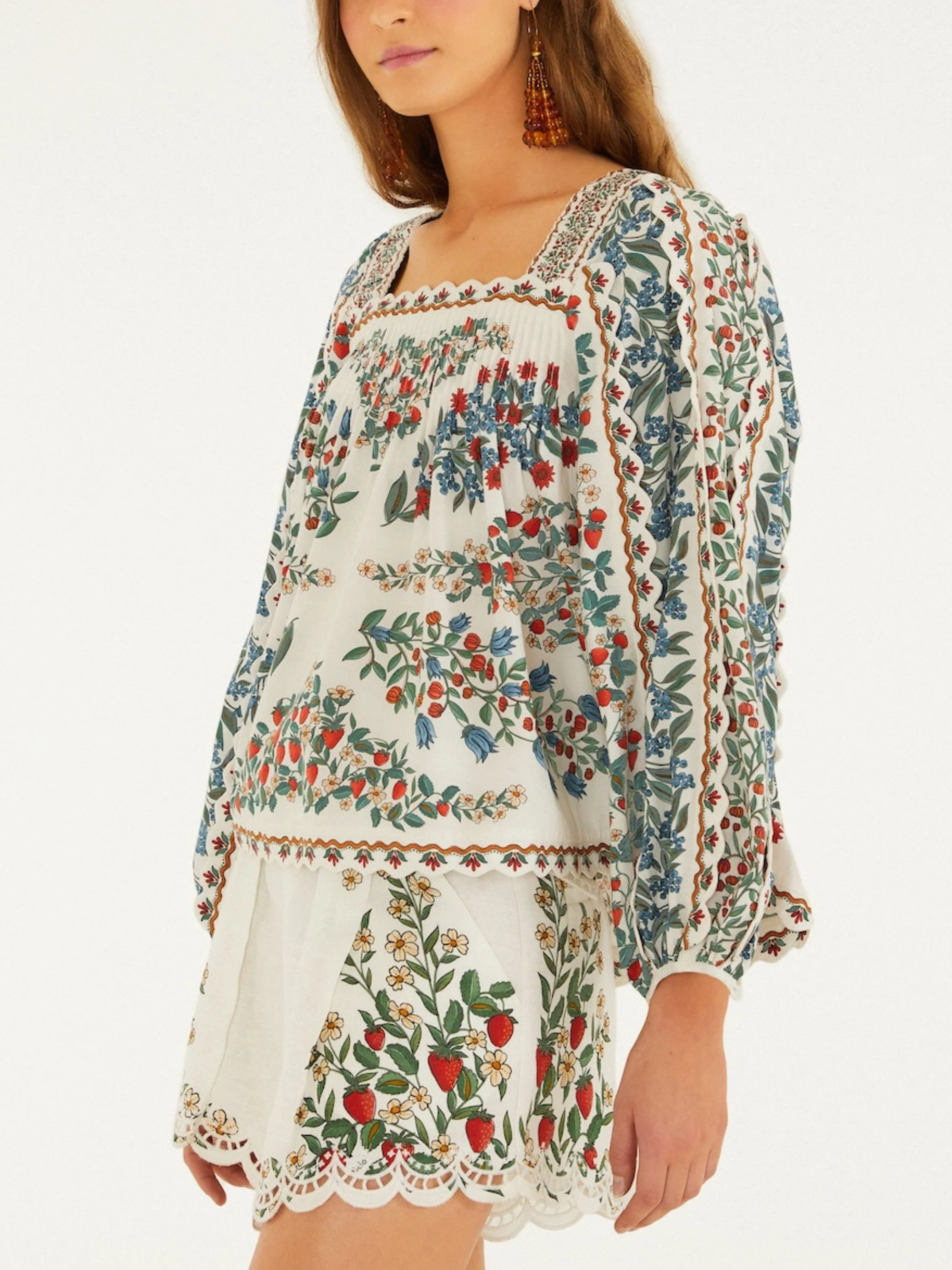 Farm Rio Relaxed Fit Multicolored Print Shirt with Square Neck - Image 3