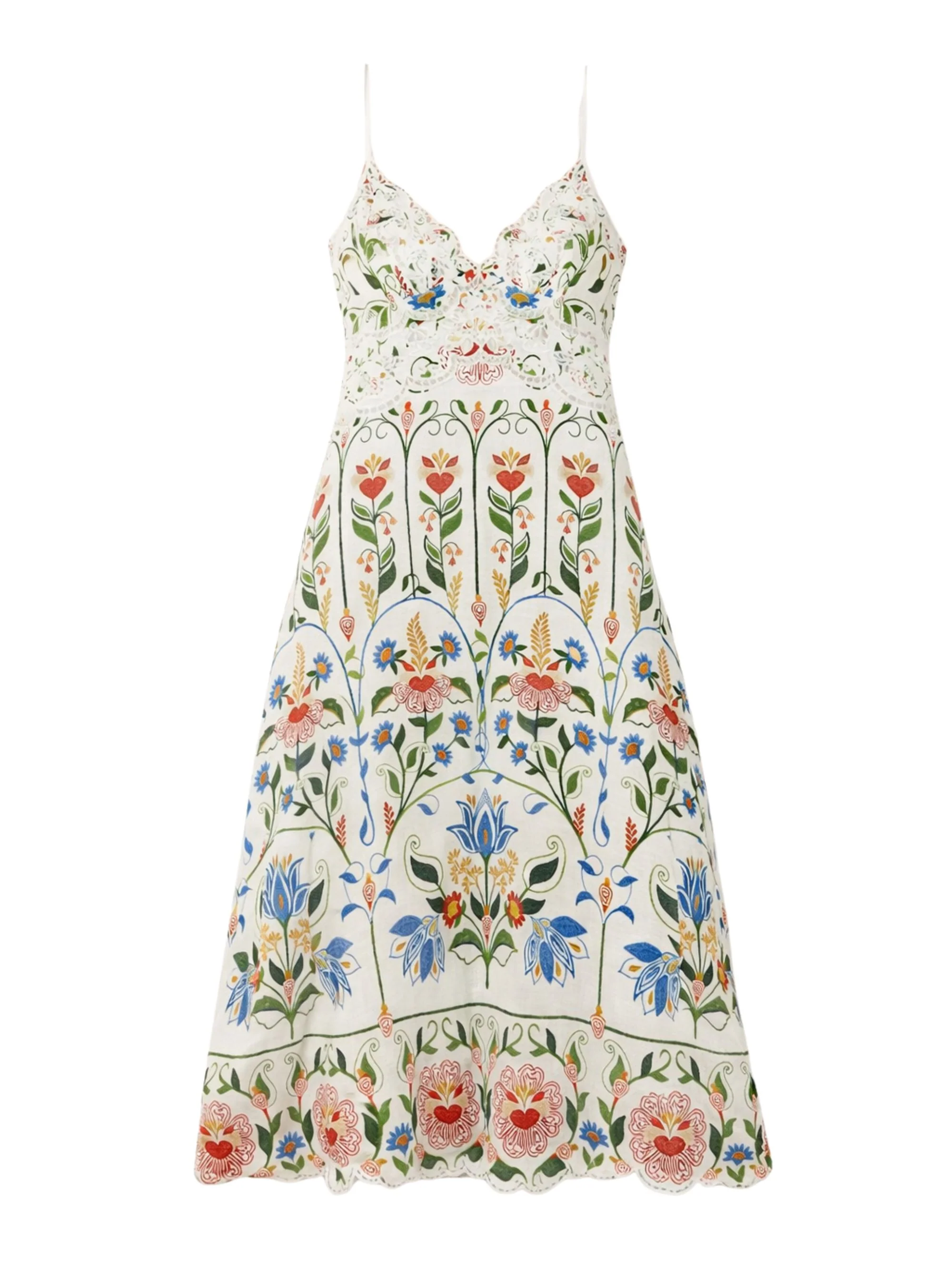 Farm Rio Stitched Garden Midi Dress