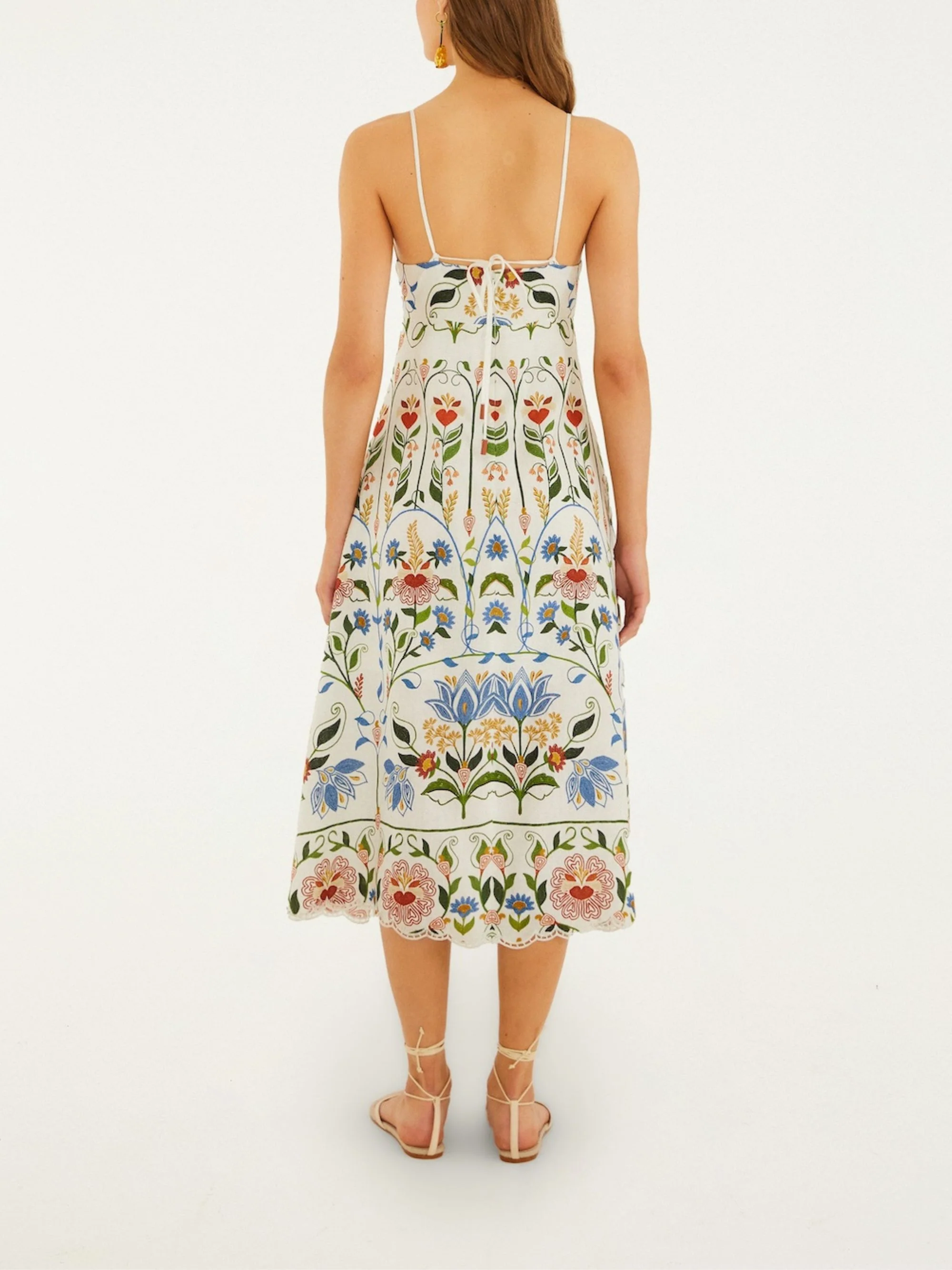 Farm Rio Stitched Garden Midi Dress - Image 3