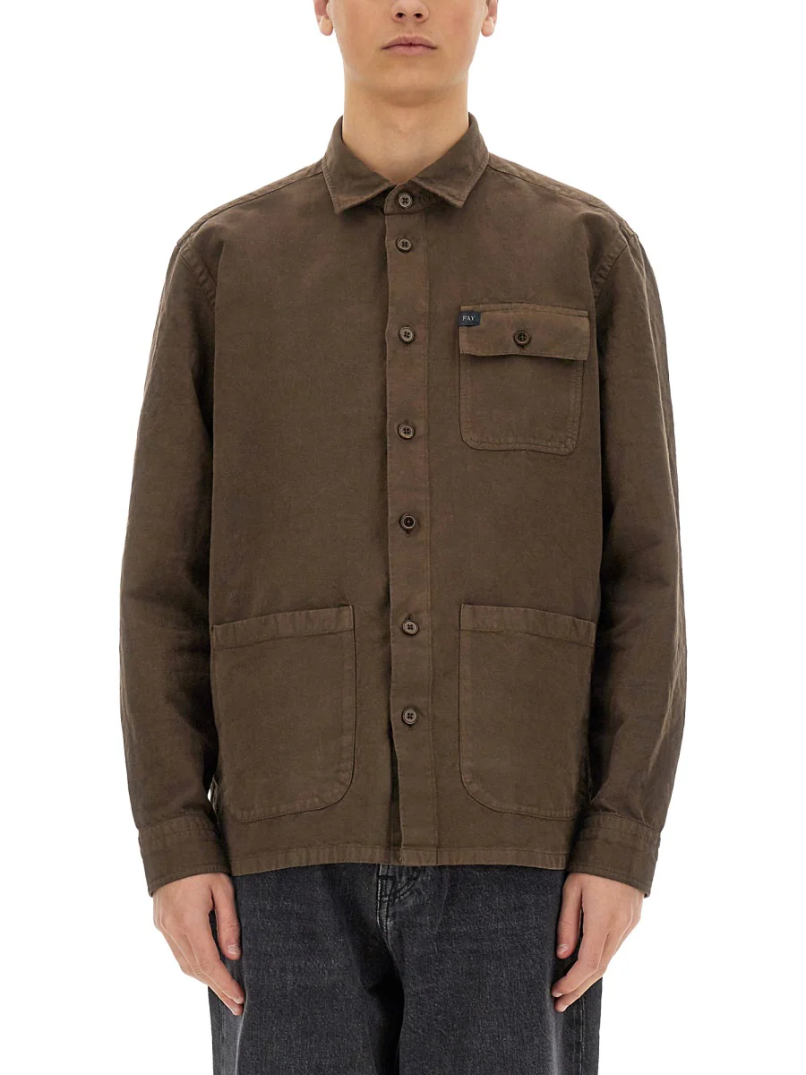 Fay Linen Cotton Shirt Jacket - Image 5