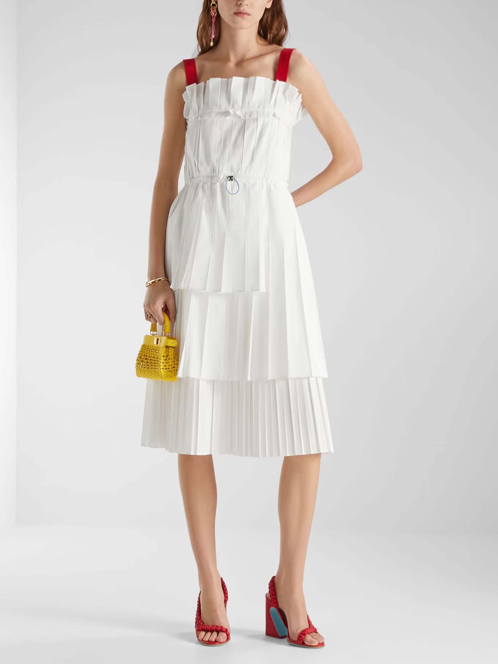 Fendi Asymmetrical Panel Mini Dress with Adjustable Drawstring Waist - Image 4