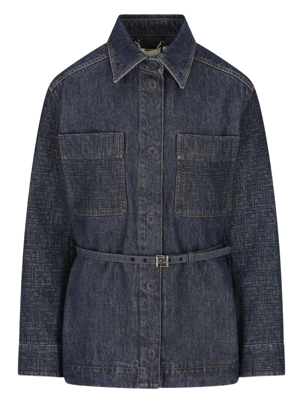 Fendi Denim Belted Jacket
