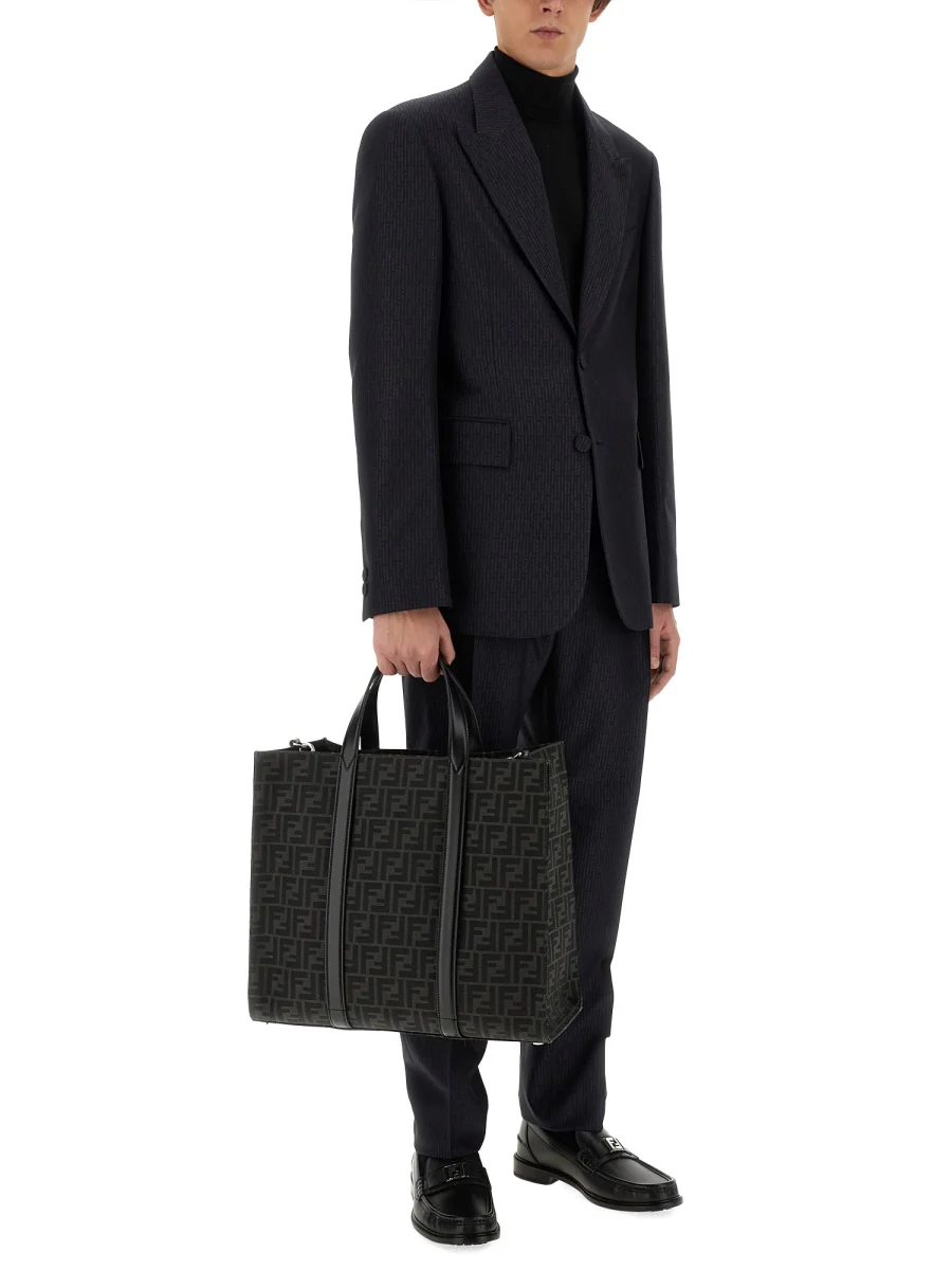 FENDI Ff Stripes Jacquard Wool Trousers - Image 2