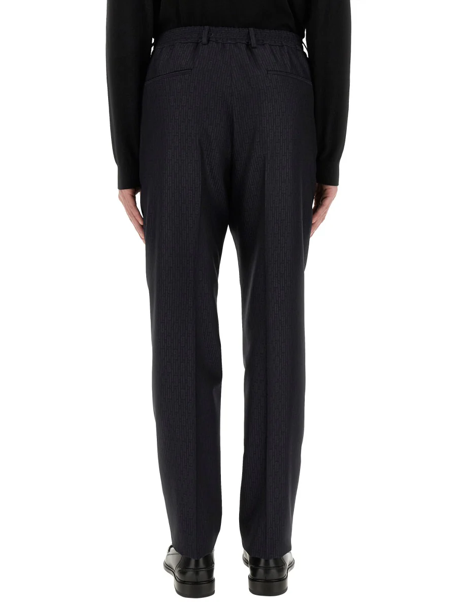 FENDI Ff Stripes Jacquard Wool Trousers - Image 3