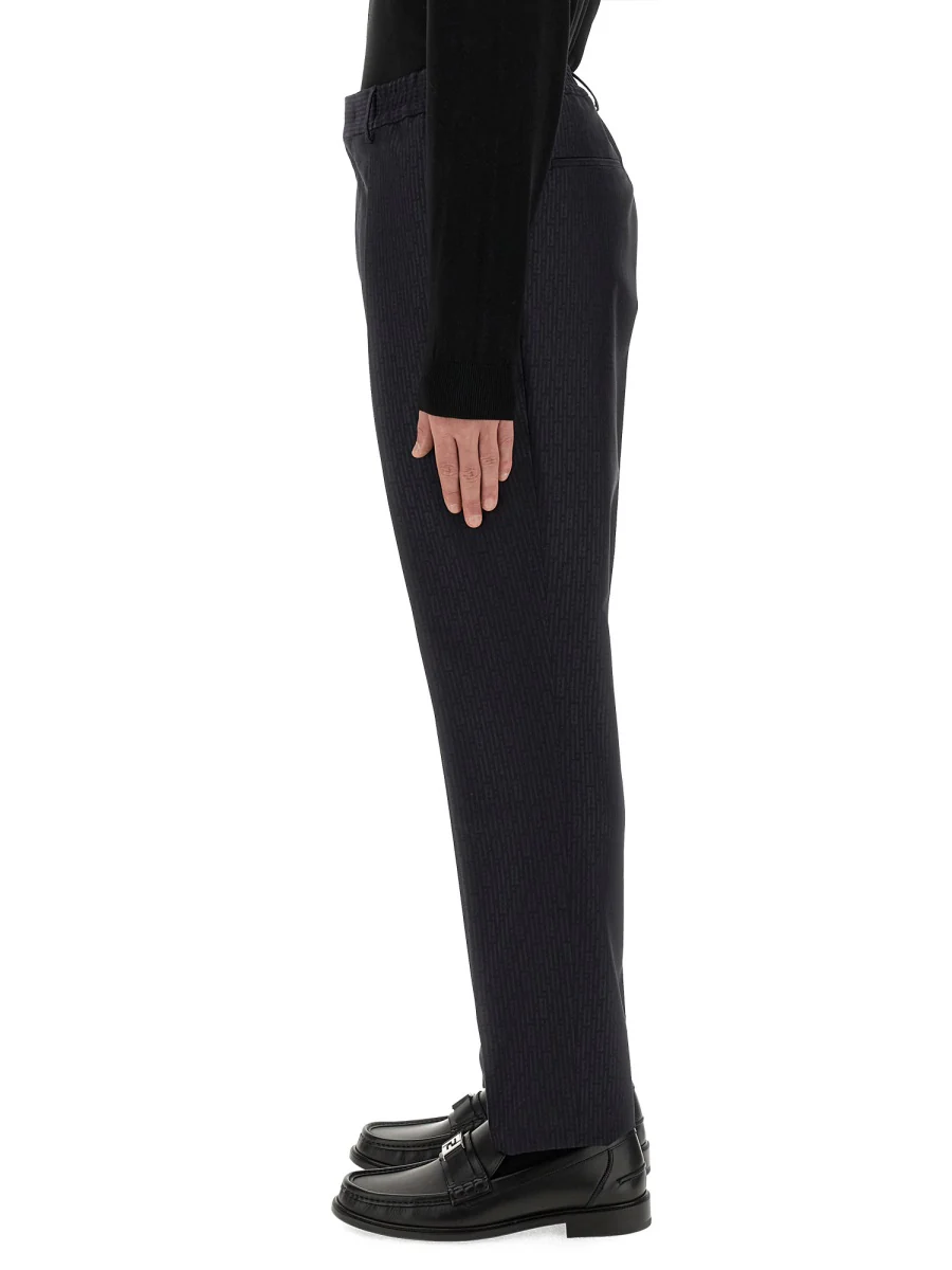 FENDI Ff Stripes Jacquard Wool Trousers - Image 4