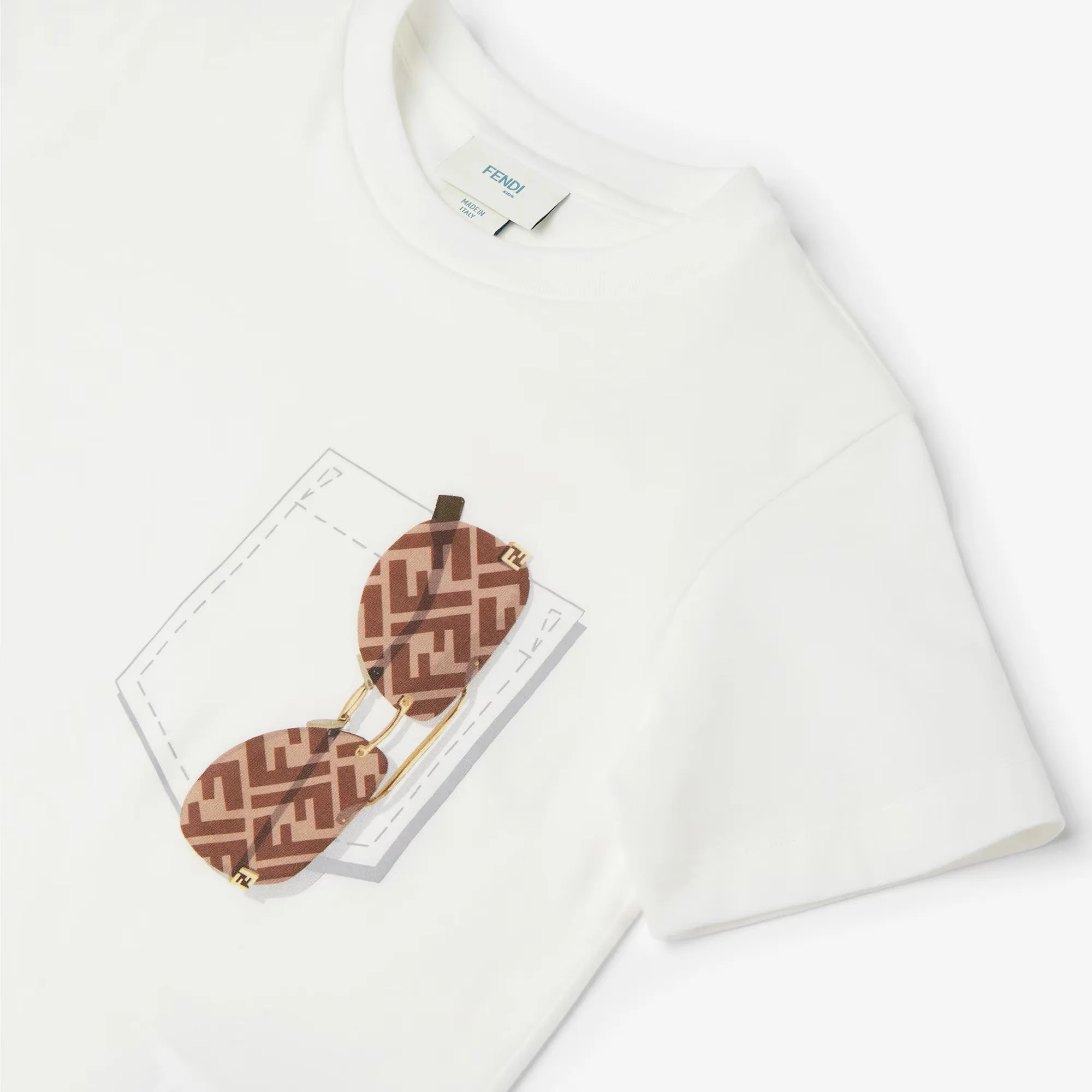 Fendi Kids Mini Eye-Catching T-Shirt with Graphic Print - Image 3