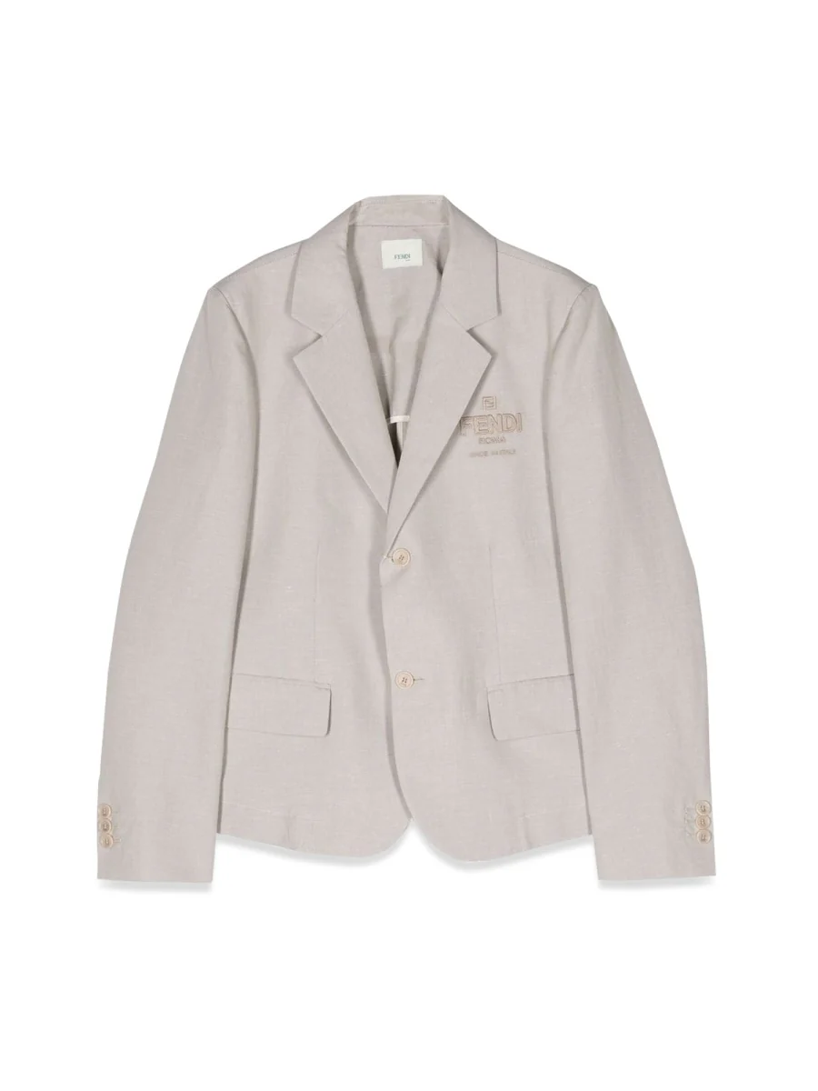 FENDI Logo-embroidered Single-breasted Blazer