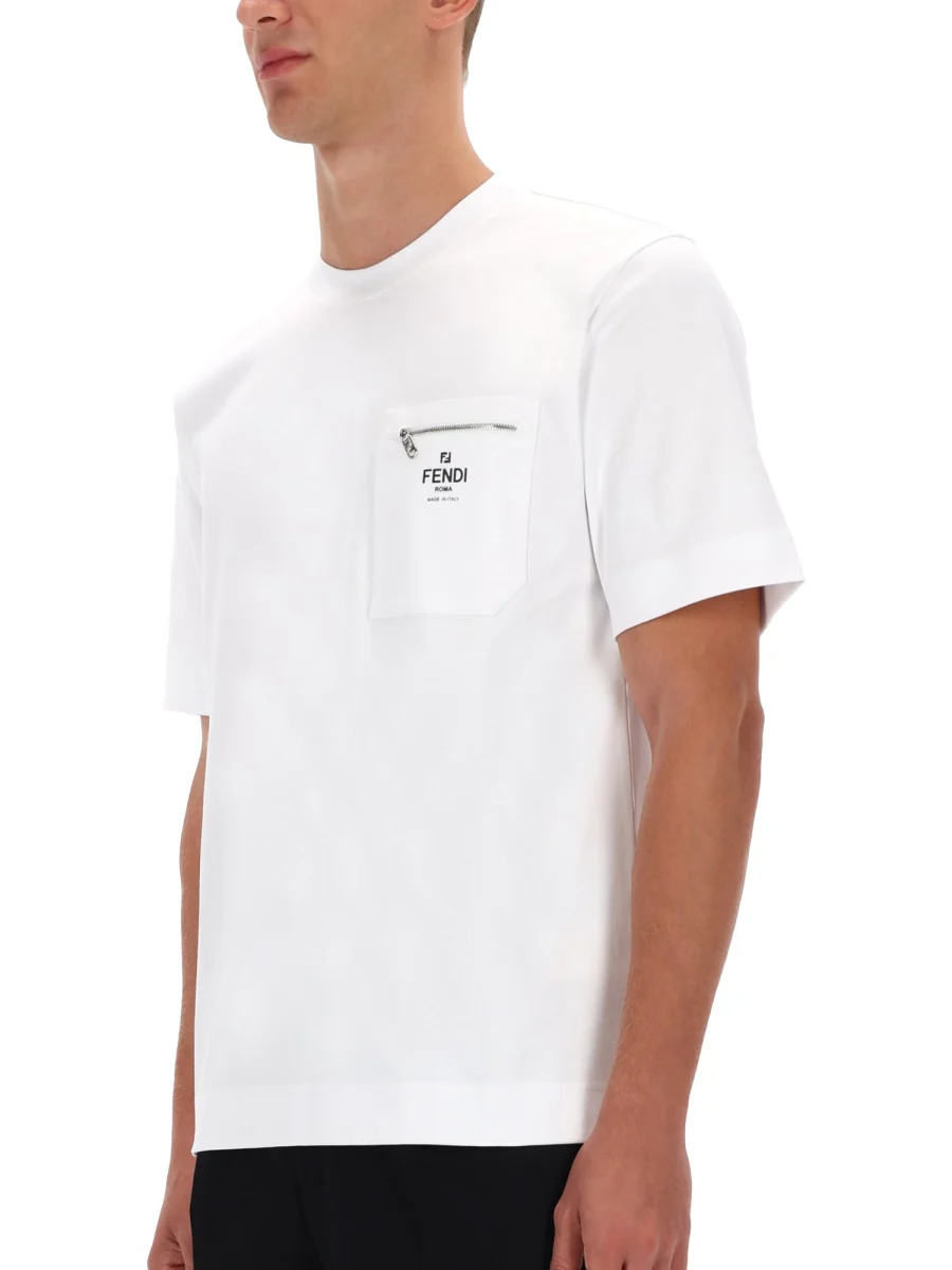 Fendi Men's Logo Pocket T-Shirt - Size L - Image 3