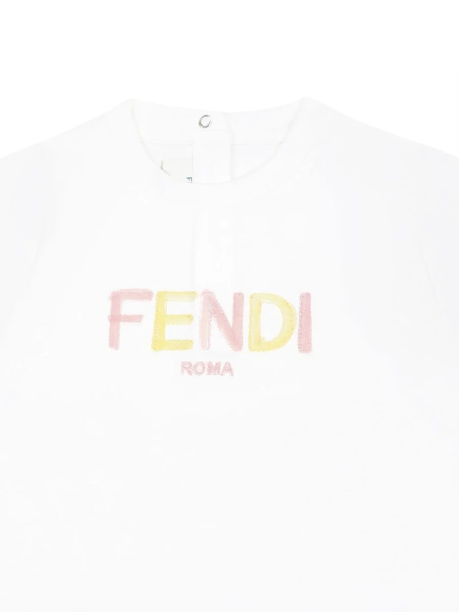 Fendi Mini Dyed Cotton T-Shirt for Girls - Image 3