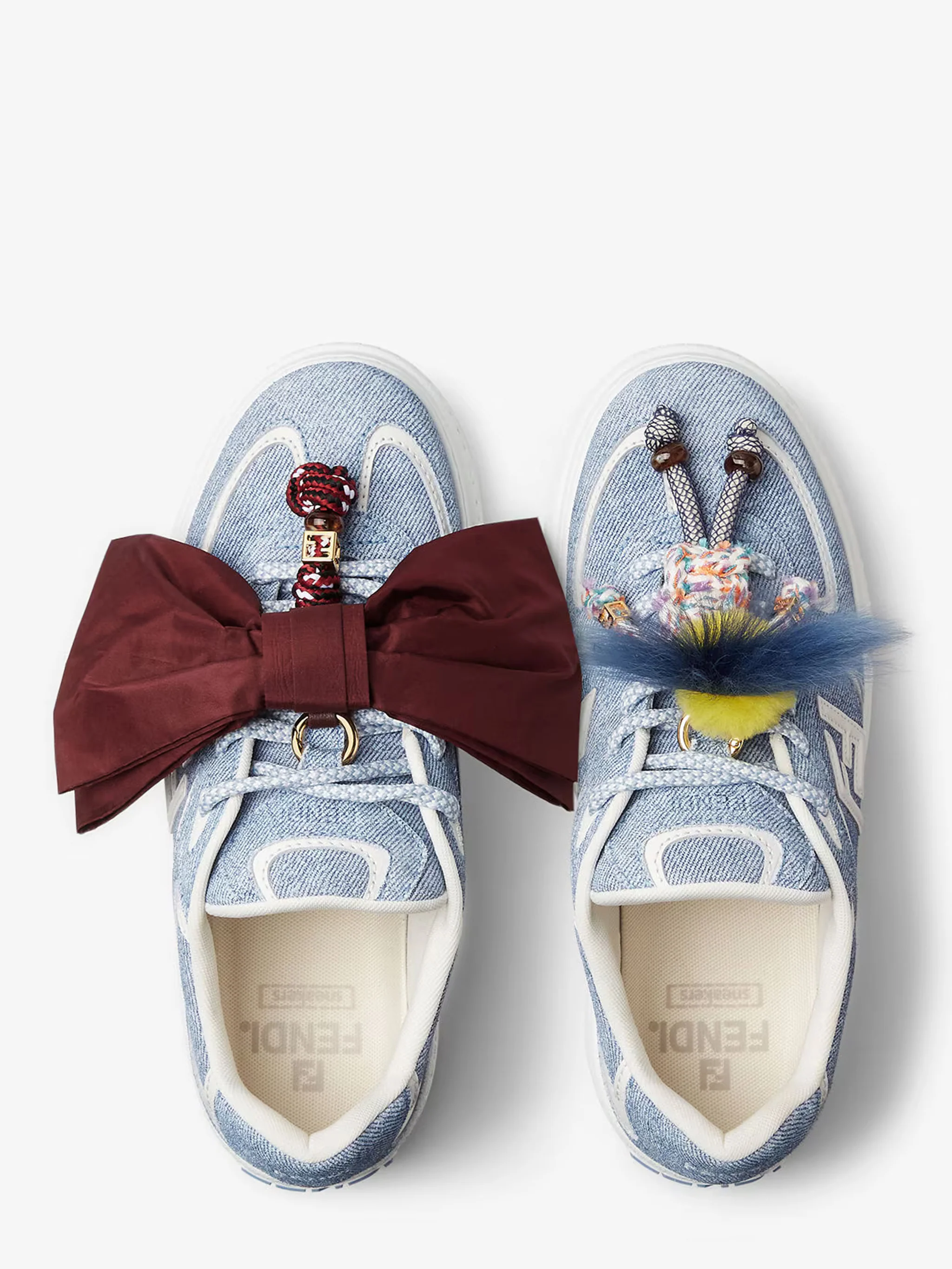 Fendi Platform Sneakers with Charm Detail and 50 mm Heel - Image 4