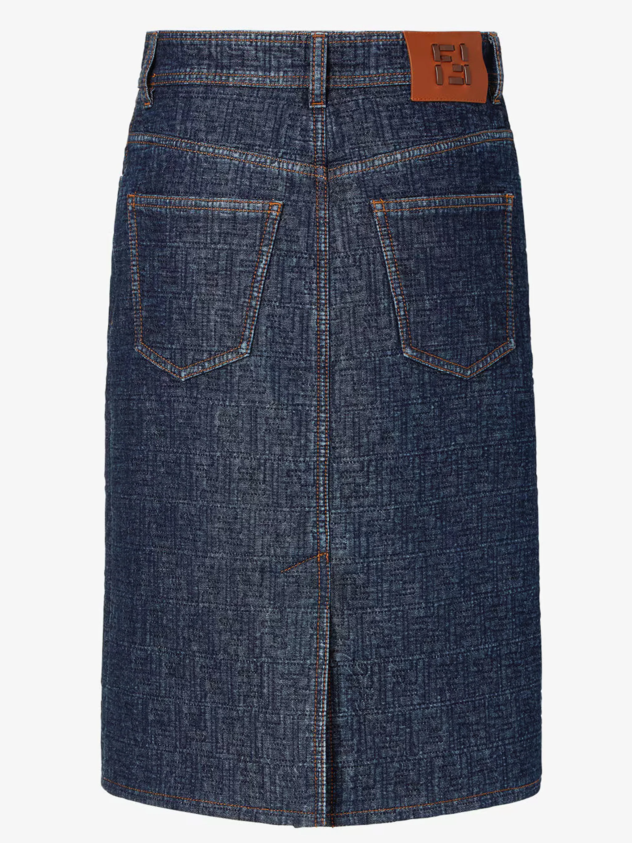 Fendi Quilted Midi Skirt with Belt Loops and 5-Pocket Design - Image 3