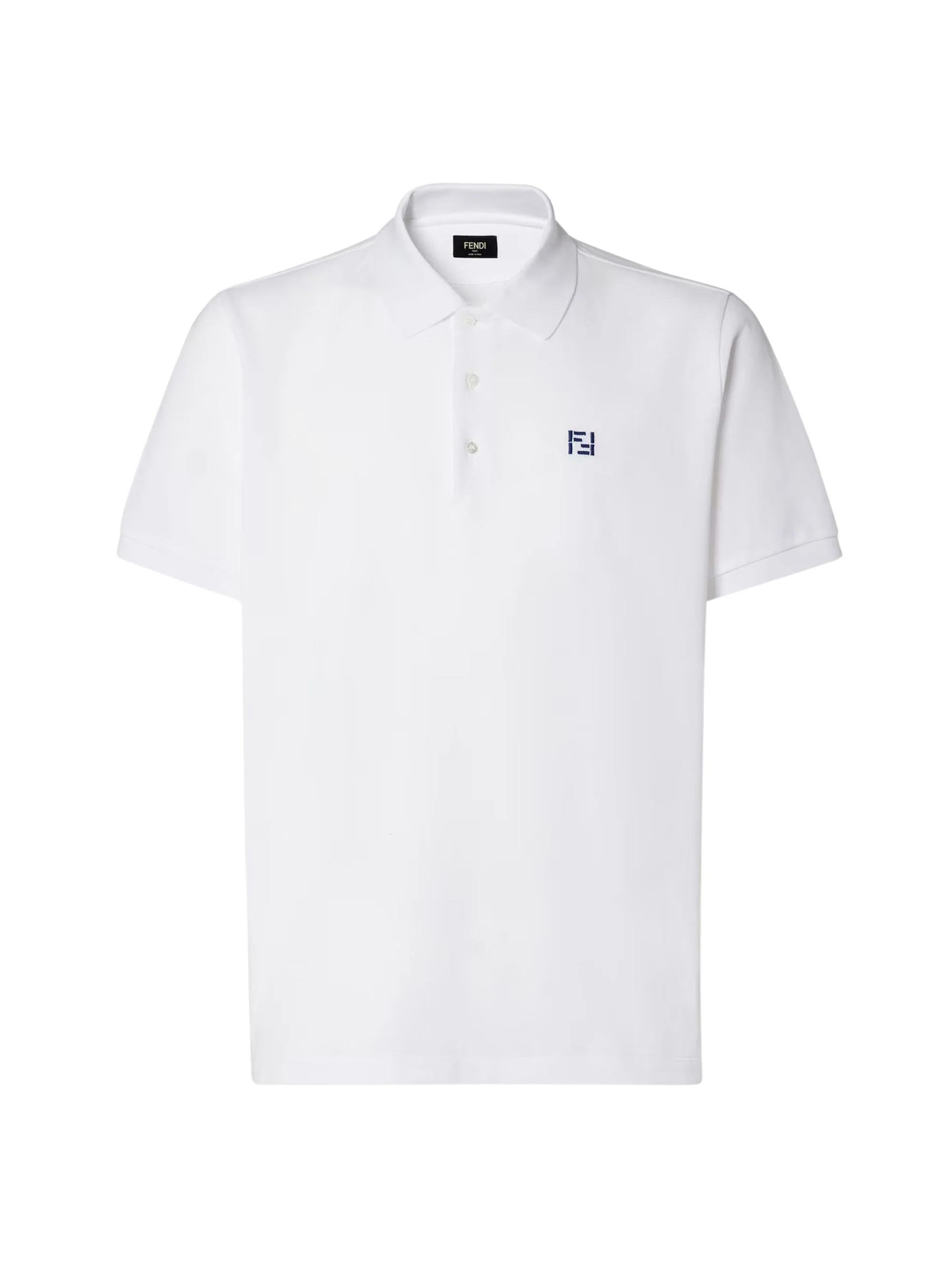Fendi Short Sleeve Cotton Polo Shirt with Logo - Image 2