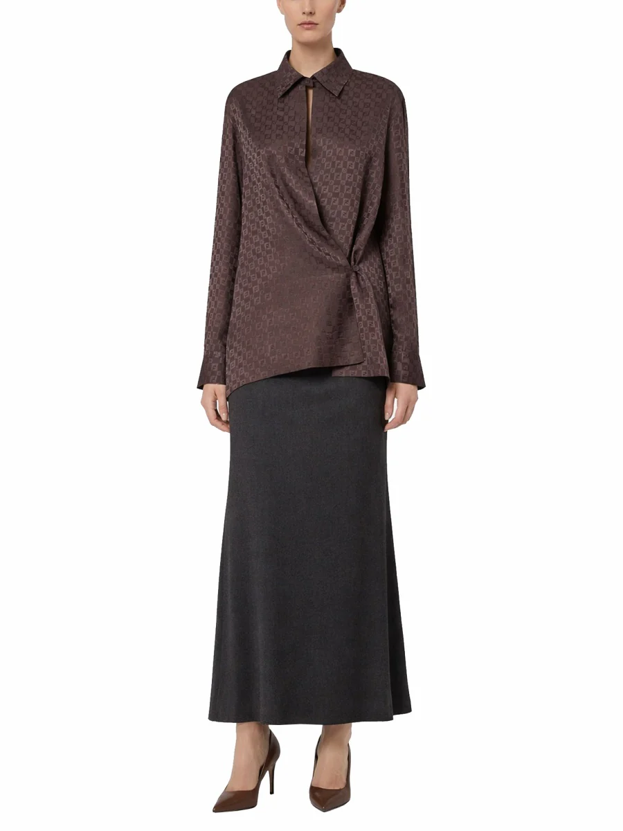 Fendi Silk Long Sleeve Shirt for Women - Image 2