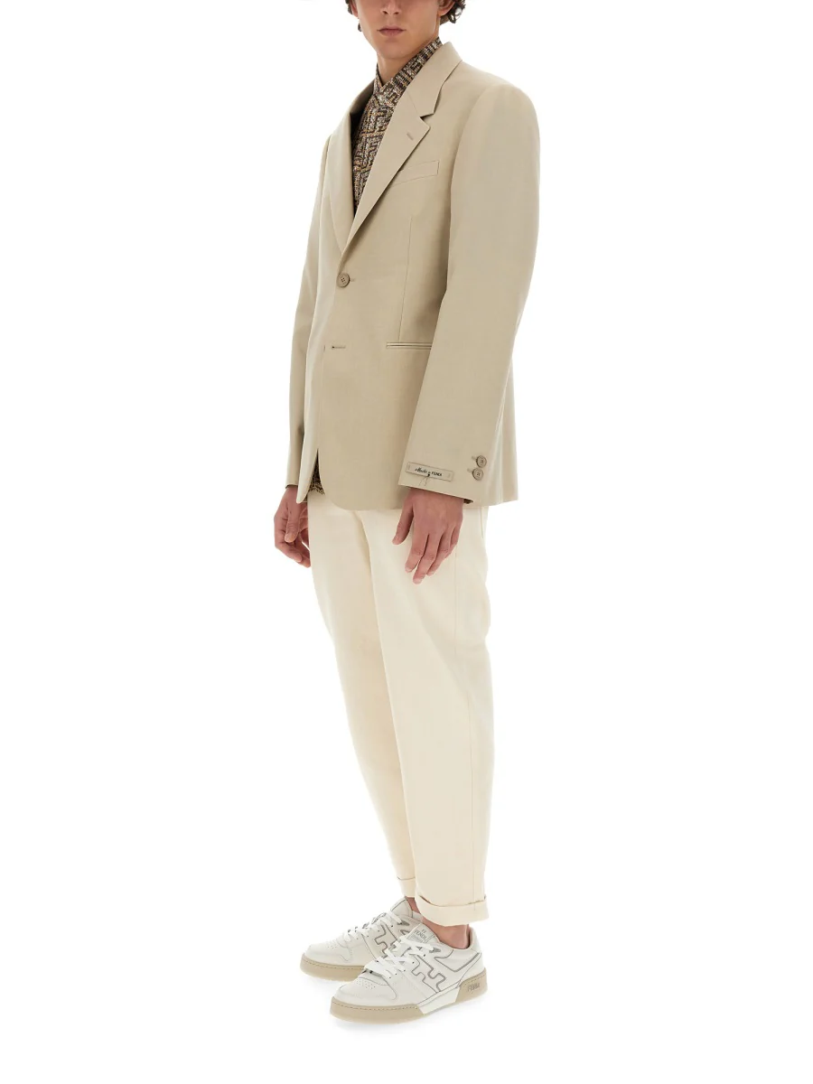FENDI SINGLE-BREASTED WOOL SUIT JACKET - Image 2