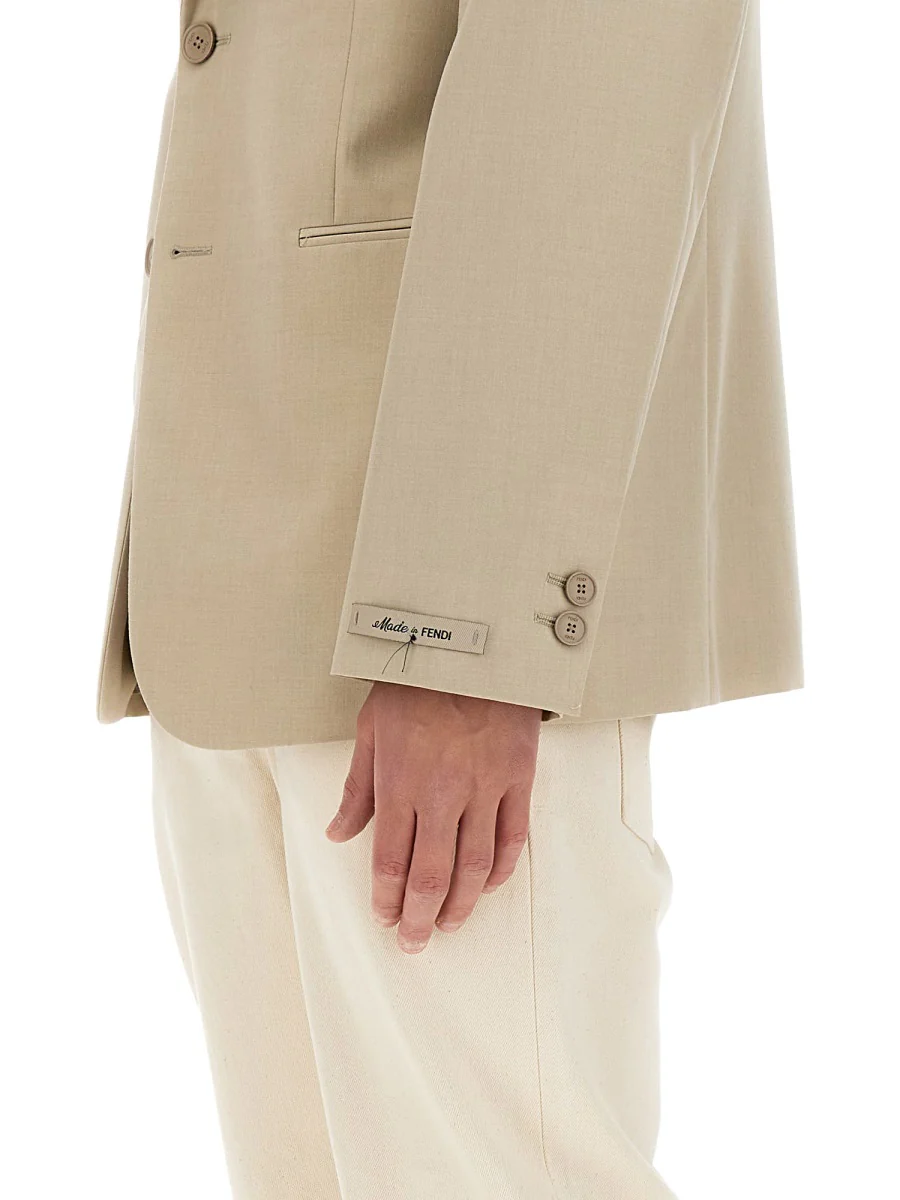 FENDI SINGLE-BREASTED WOOL SUIT JACKET - Image 4
