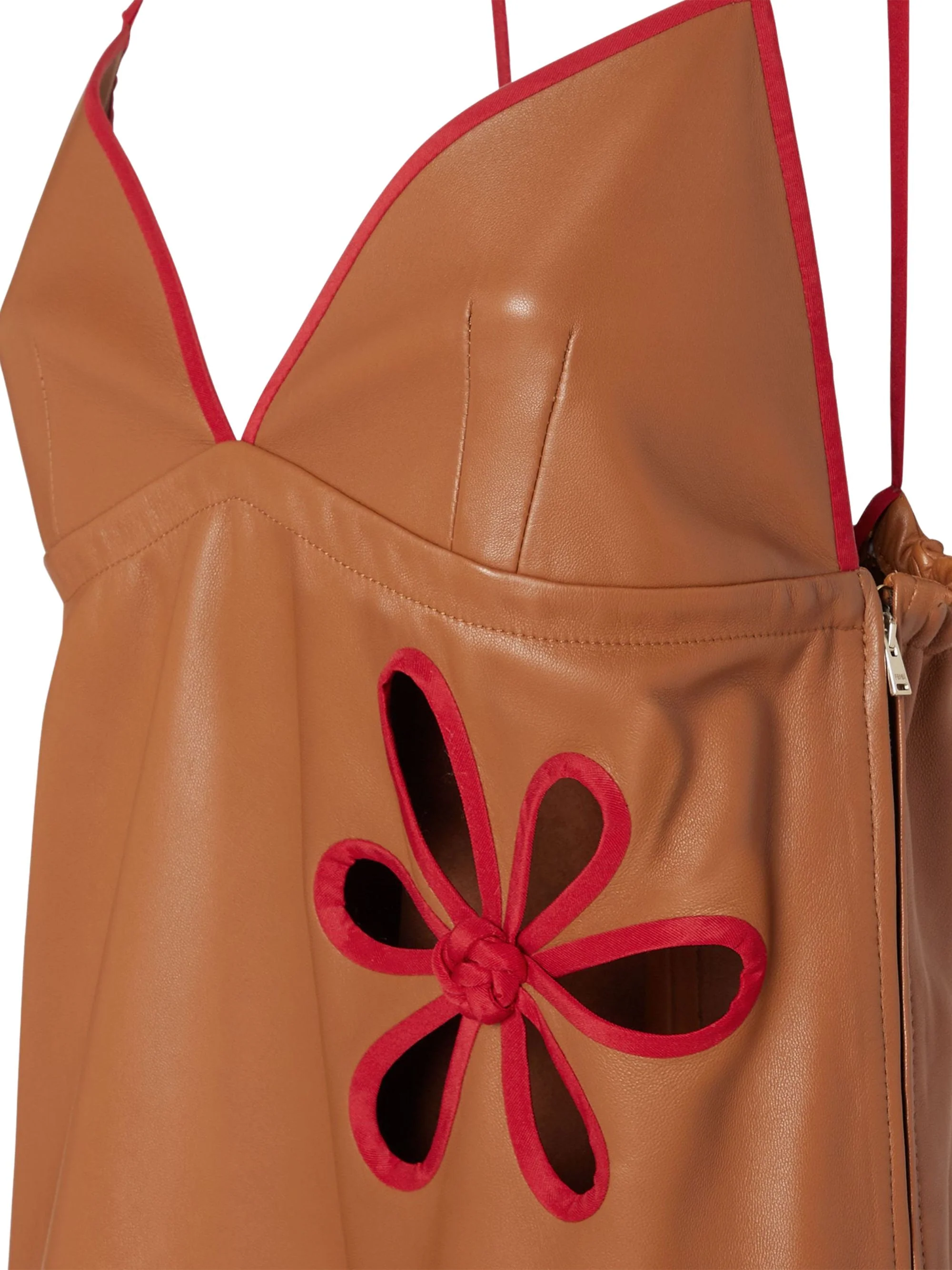 Fendi V-Neck Mini Dress with Cut-Out Details and Slit - Image 3