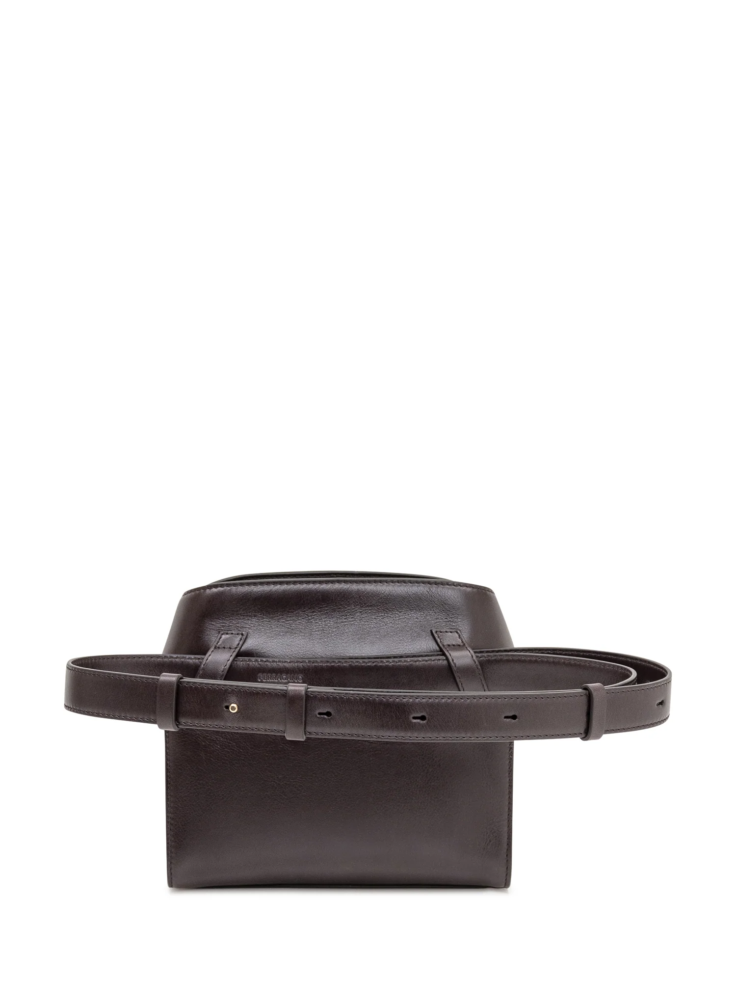 Ferragamo Elegant Leather Handbag with Gold Buckle - Image 3
