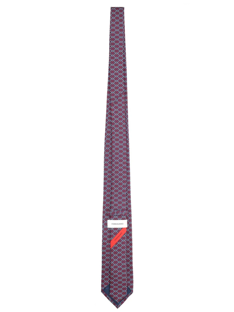 FERRAGAMO Gancini Print Silk Tie - Image 2