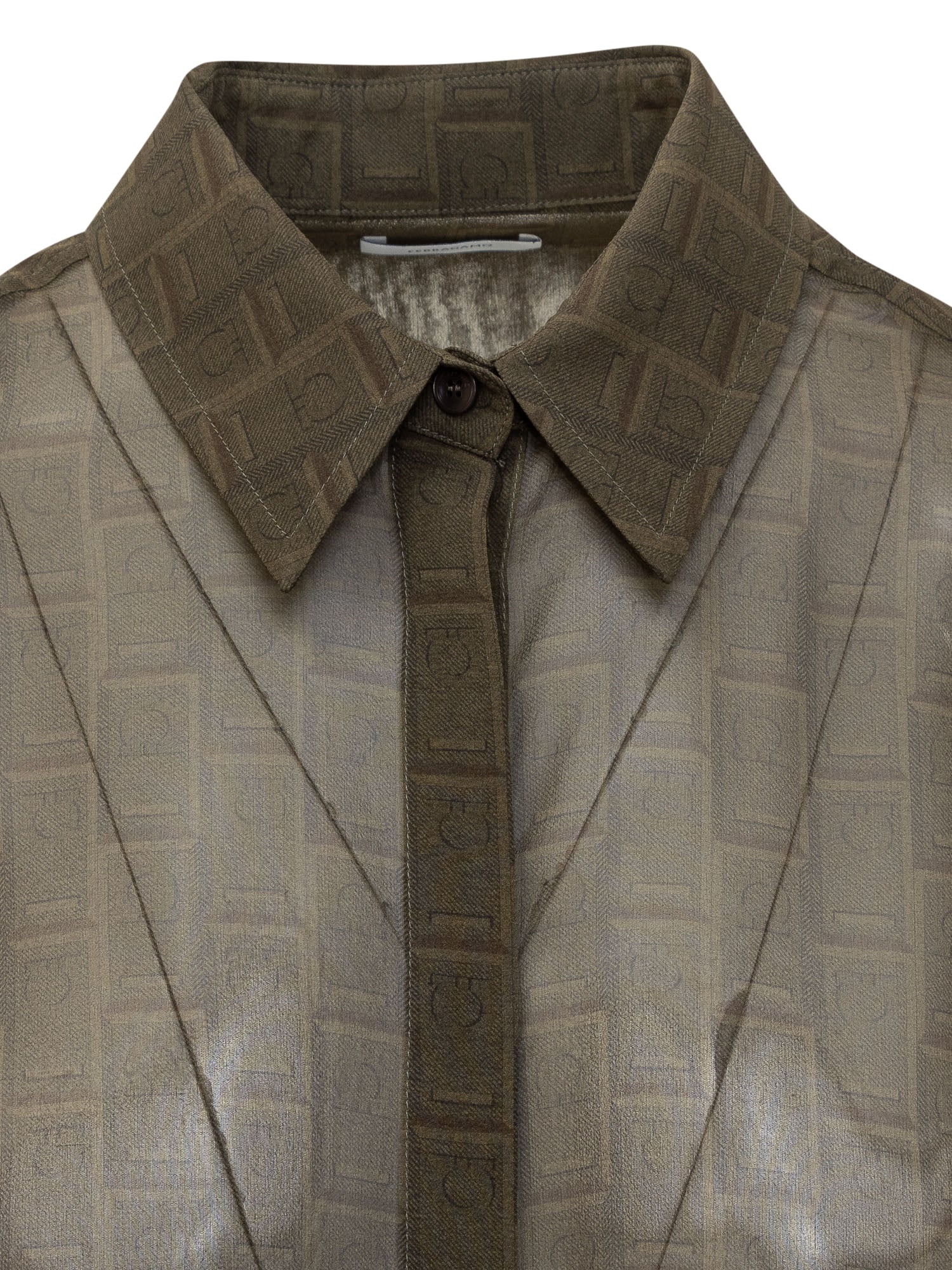 Ferragamo Monogrammed Silk Shirt with StamPaint Design - FW24 Collection - Image 4