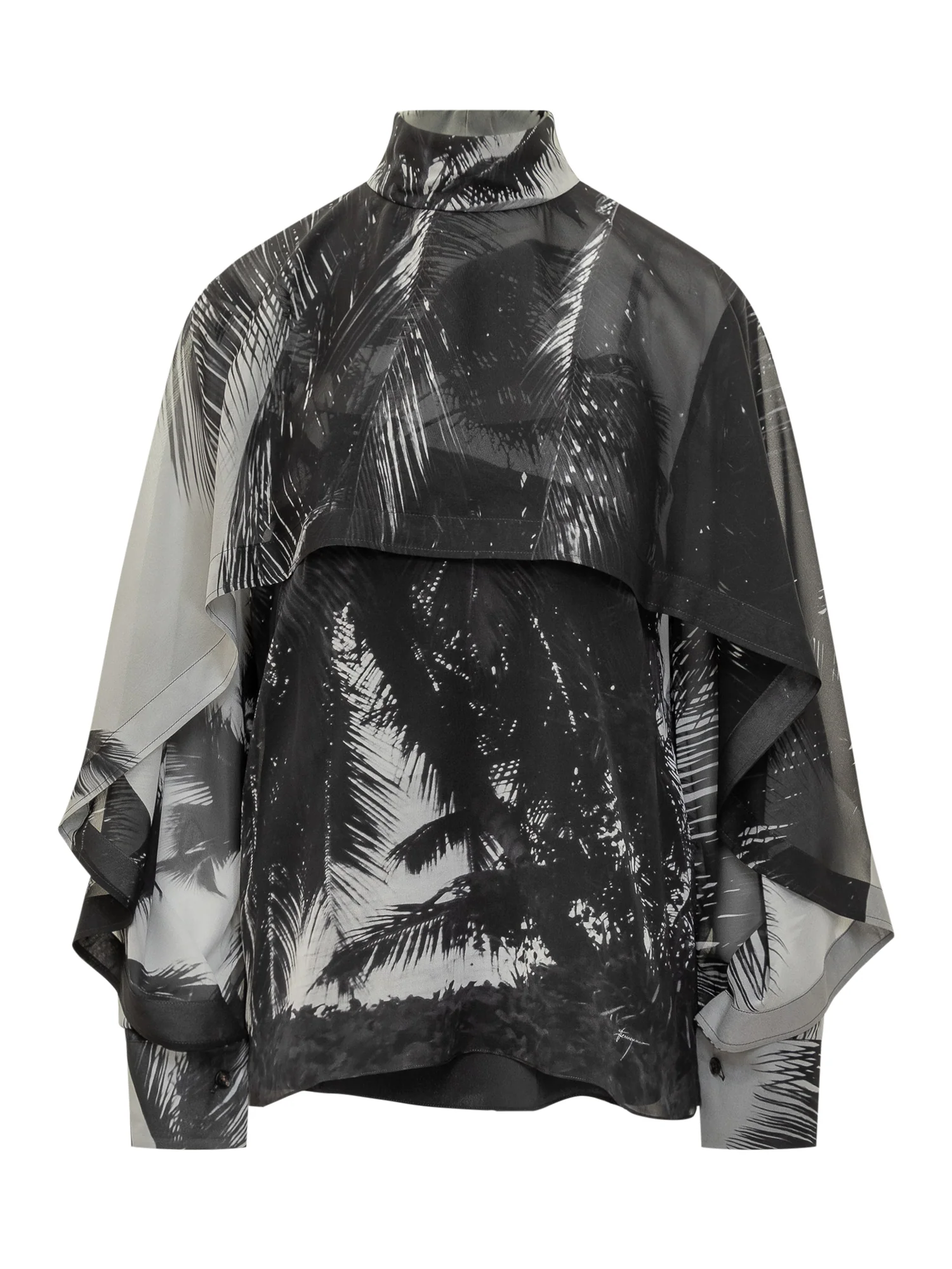 Ferragamo Silk Shirt with Artistic Print