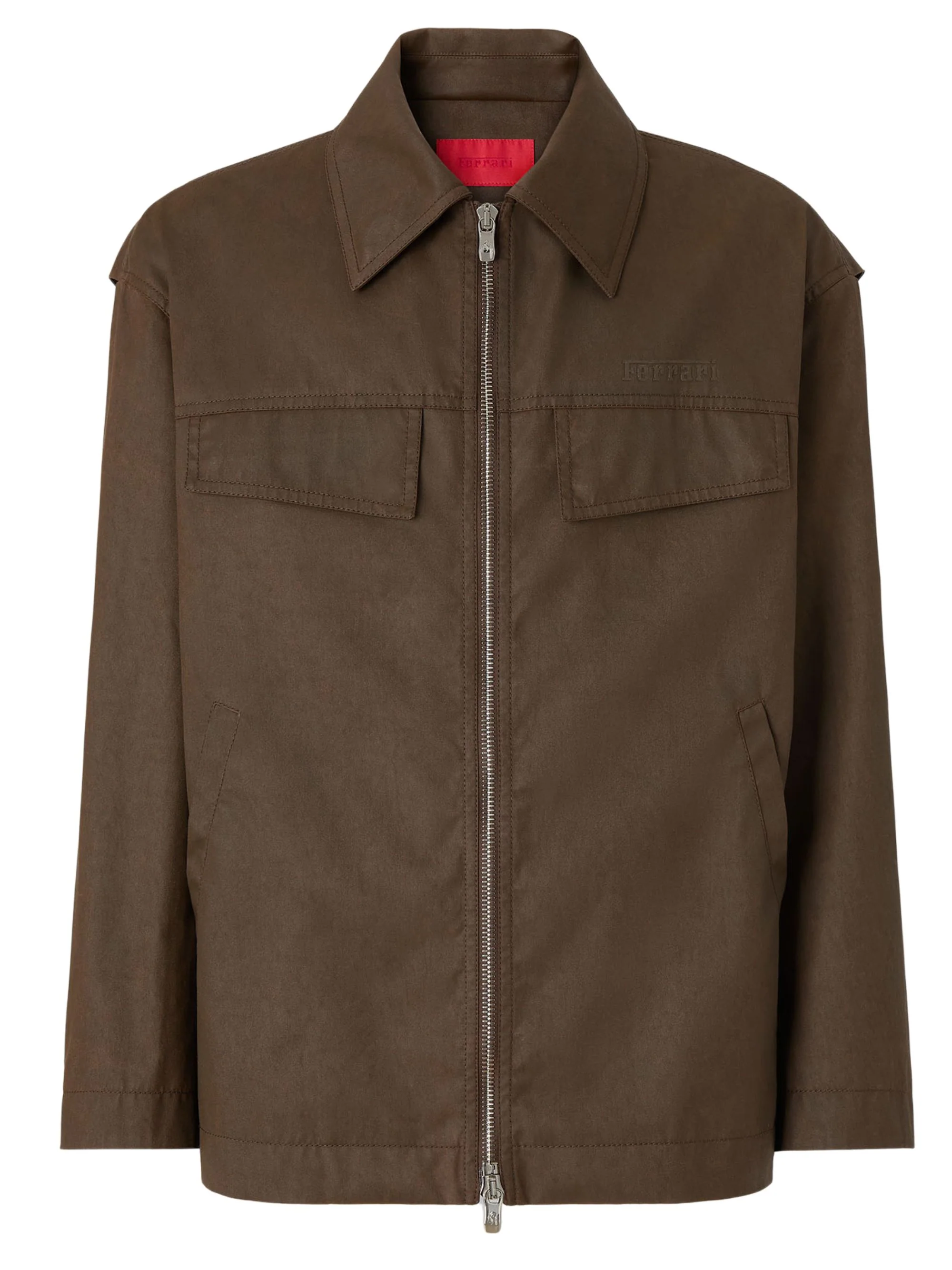 Ferrari Men's Zip Fastening Point Collar Long Sleeve Jacket