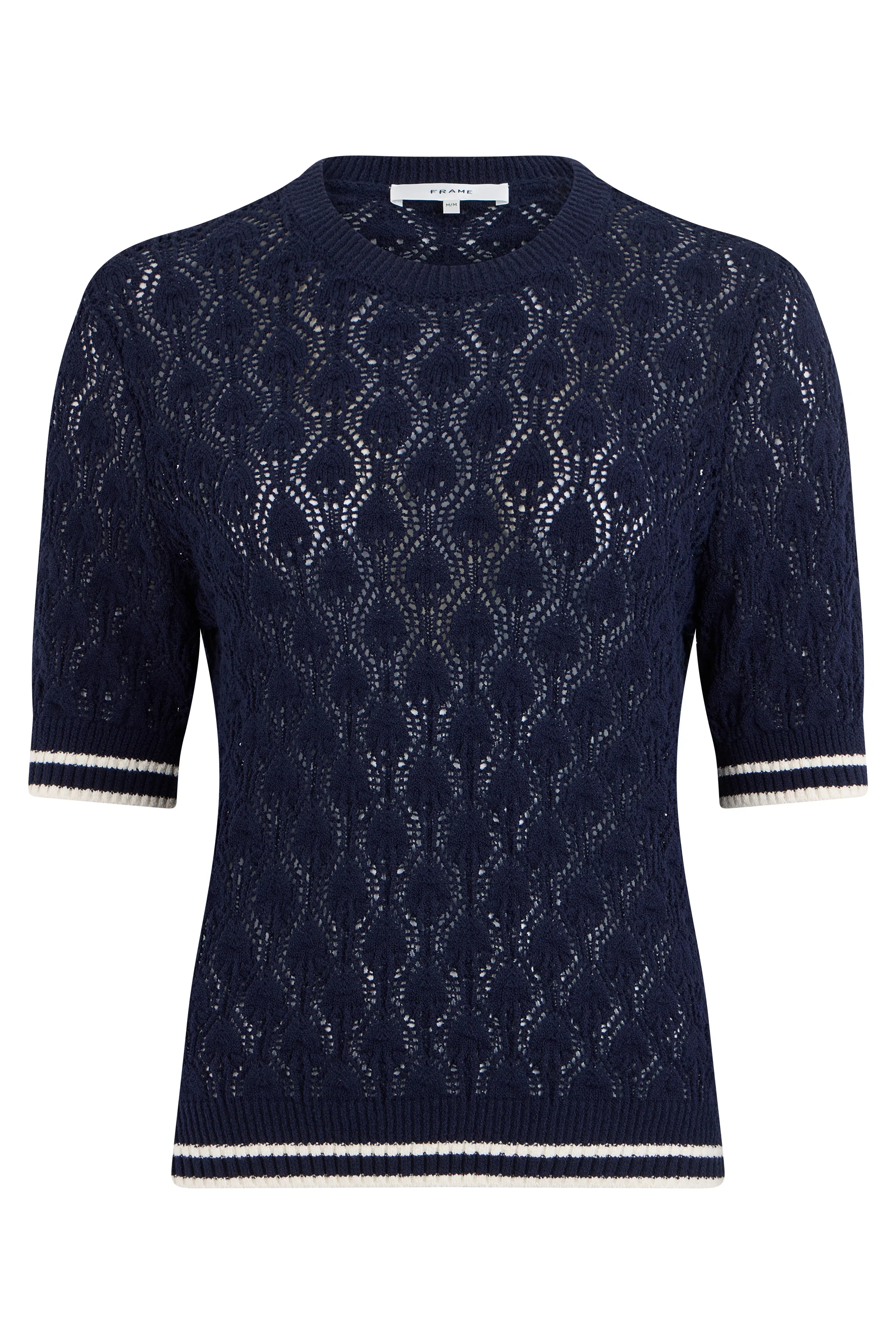 Frame Diamond Pattern Short Sleeve Top