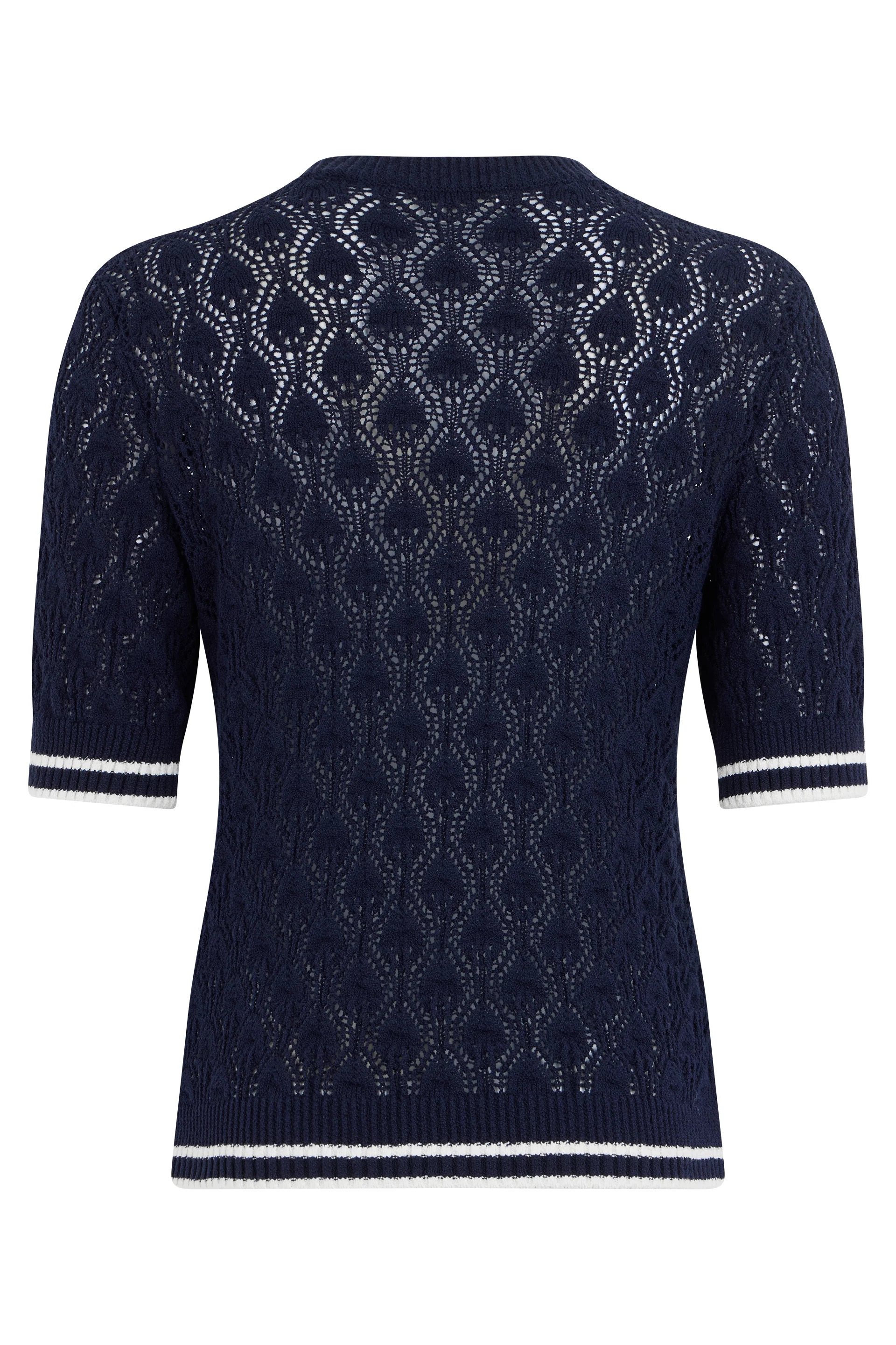 Frame Diamond Pattern Short Sleeve Top - Image 2