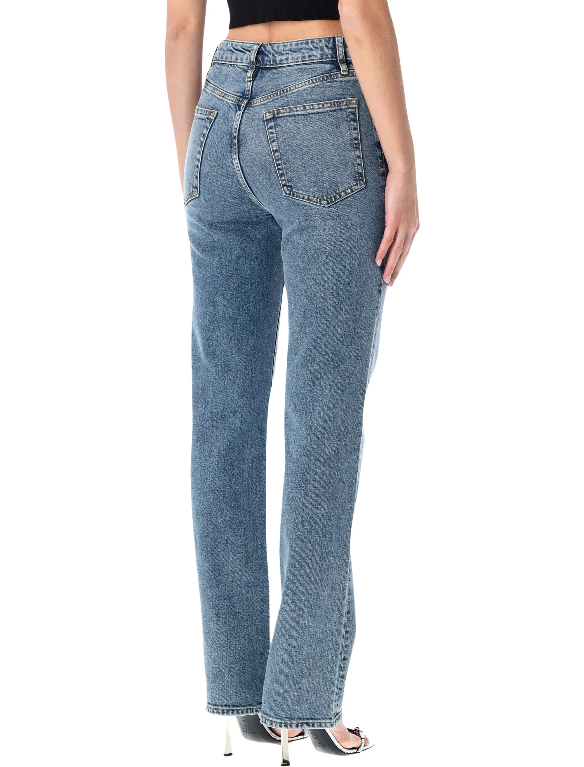 Frame High-Rise Slim Straight Leg Jeans - Size 28 - Image 2