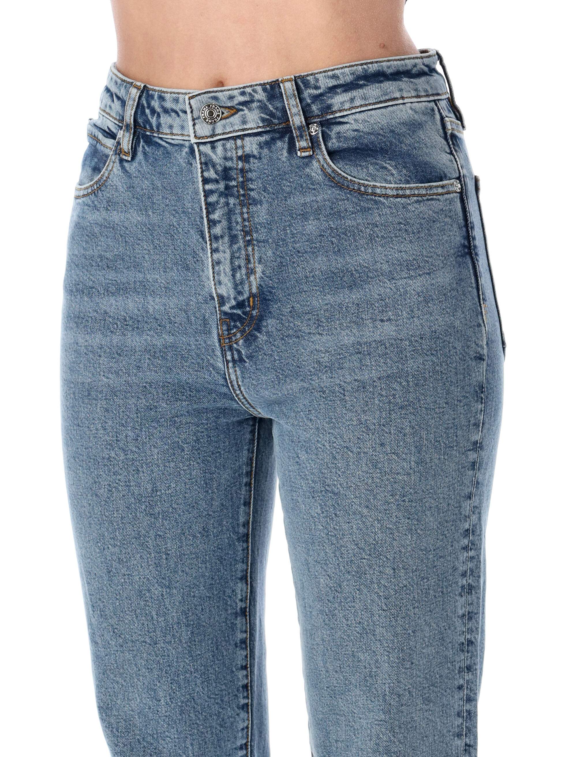 Frame High-Rise Slim Straight Leg Jeans - Size 28 - Image 3