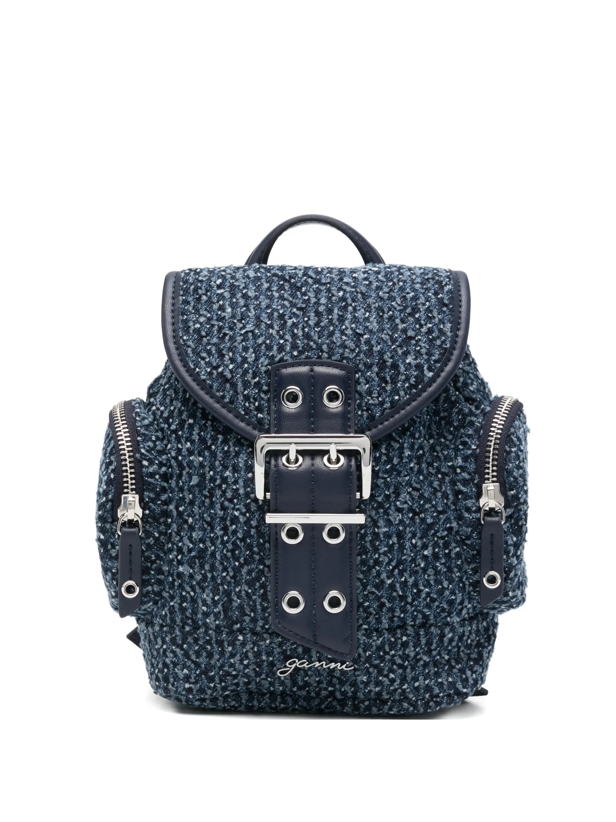 Ganni Adjustable Buckle Mini Backpack with Removable Shoulder Straps