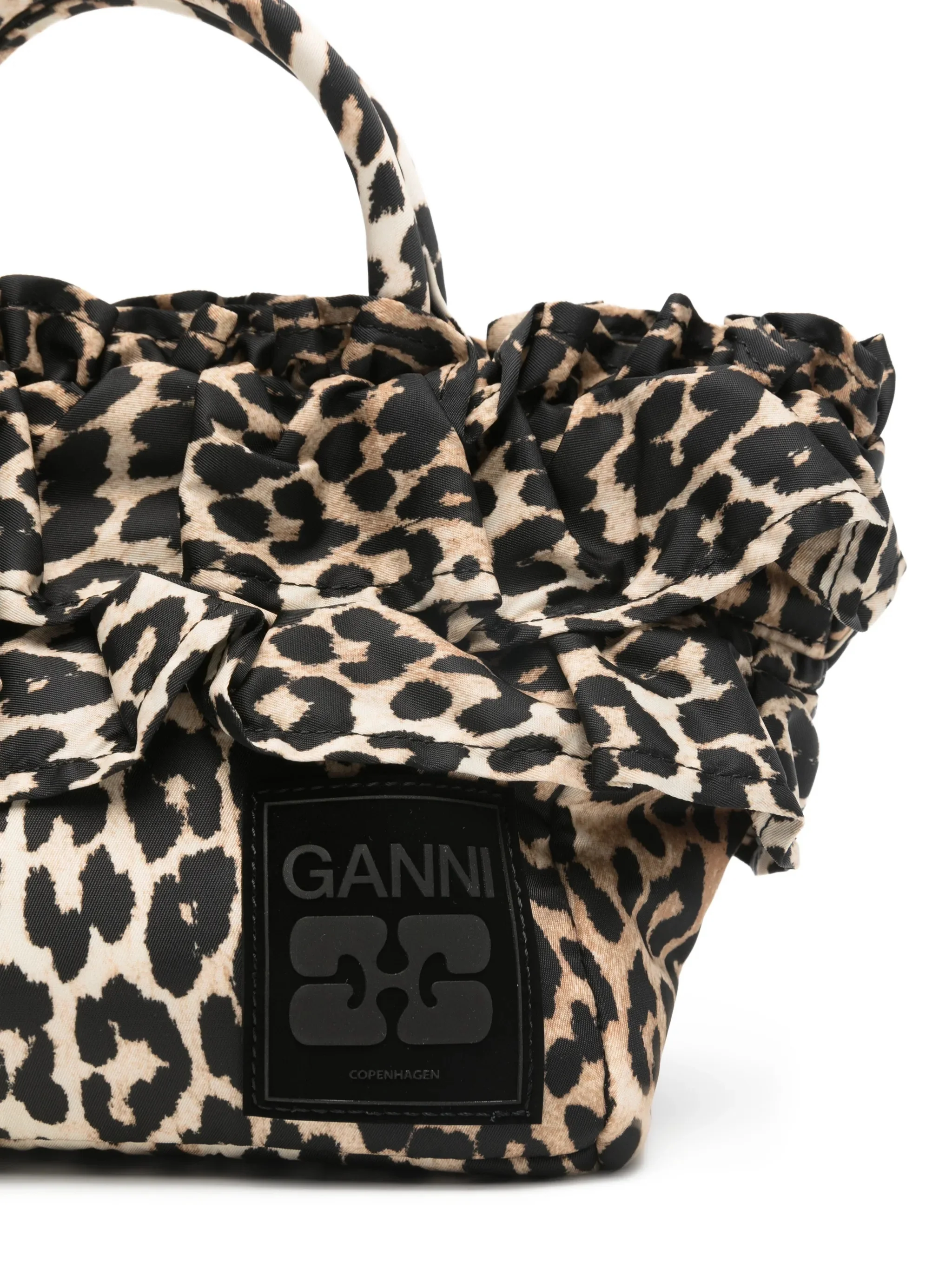 Ganni Animal Print Mini Tote Handbag with Magnetic Closure - Image 4