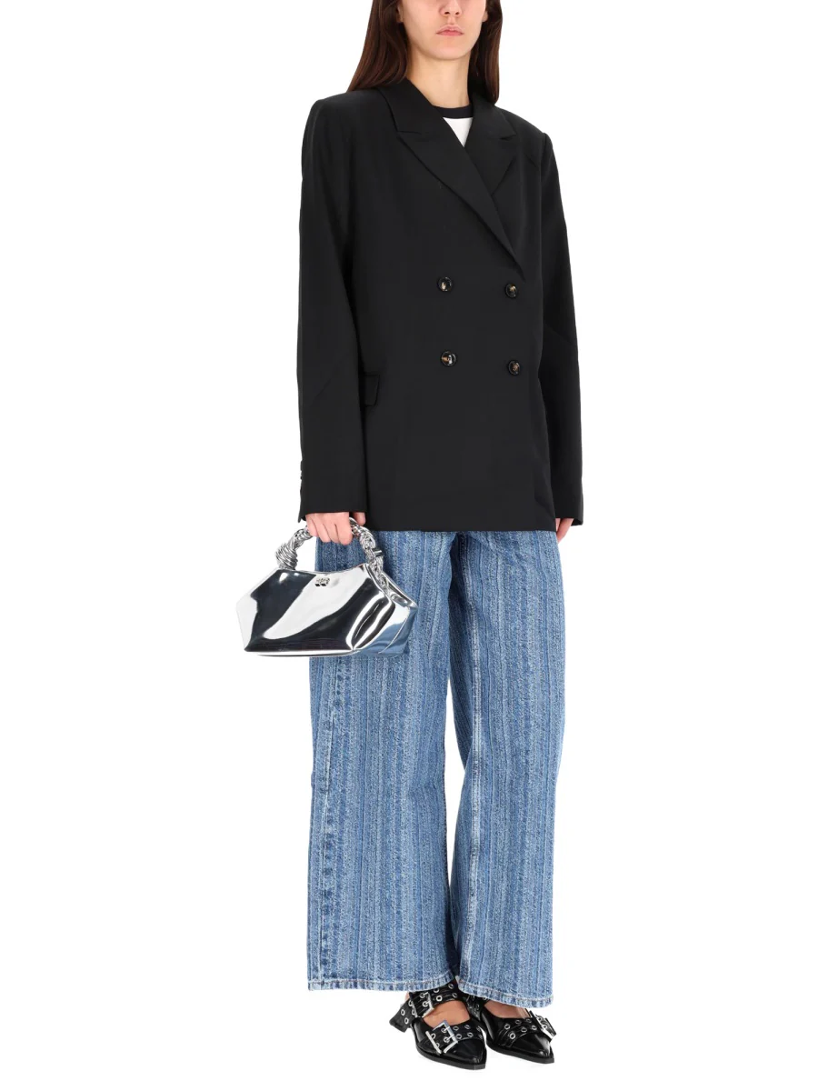 GANNI Calendered Wool Blazer - Image 2
