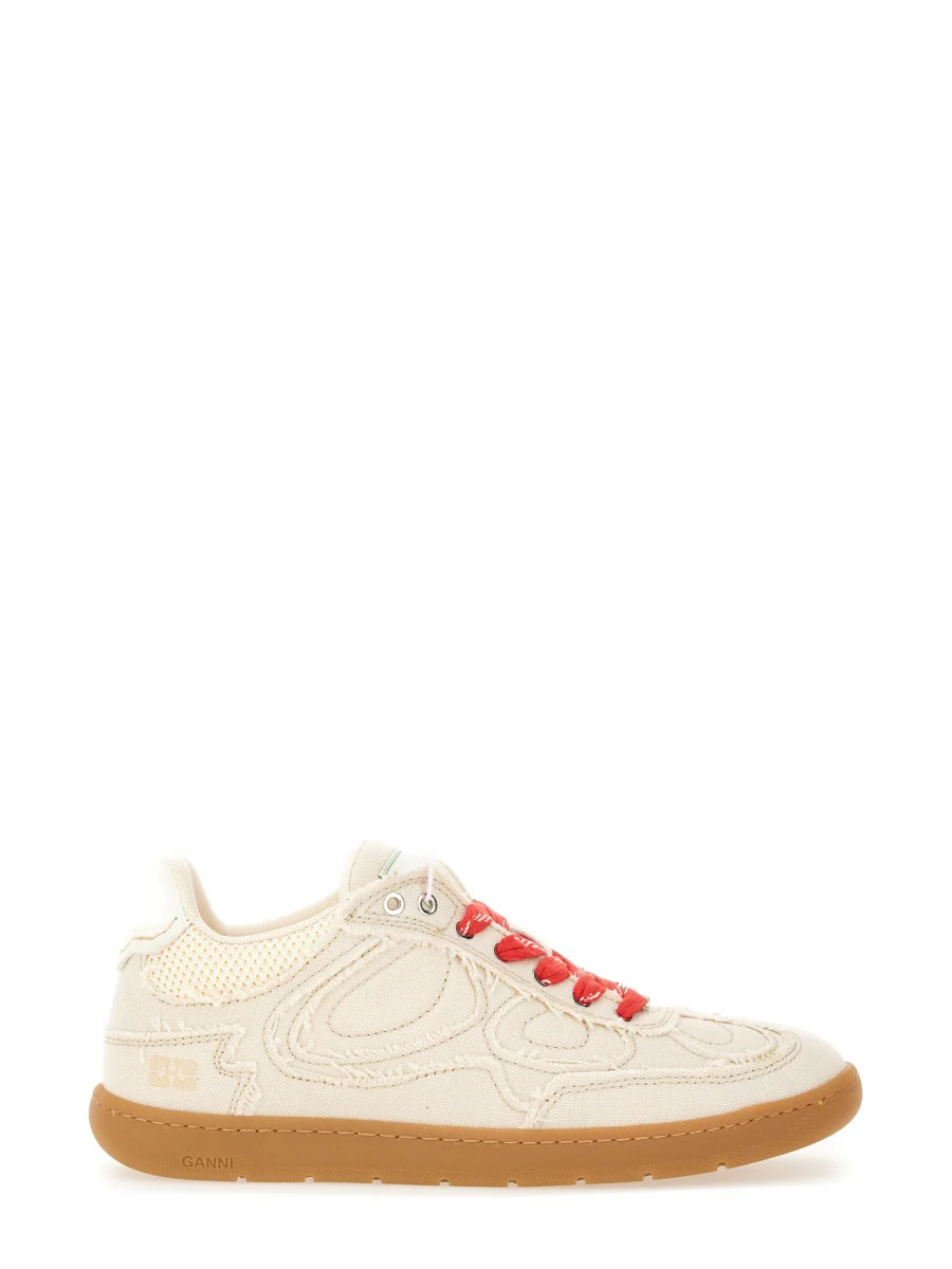 GANNI Canvas Sneakers with Raw Edge