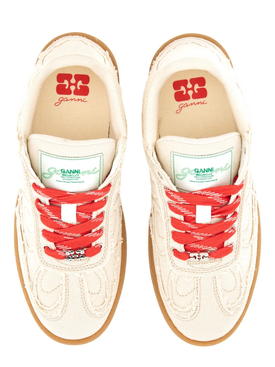 GANNI Canvas Sneakers with Raw Edge - Image 2