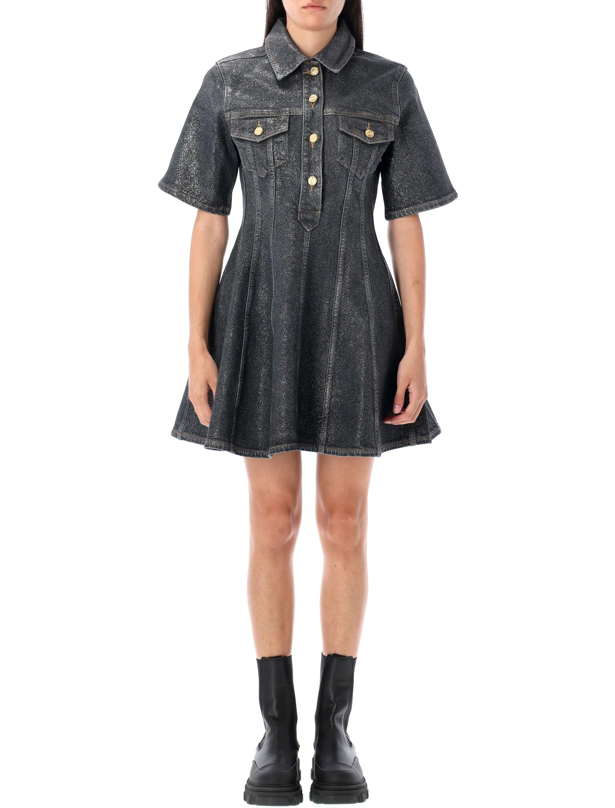 Ganni Chic Mini Dress for Women - FW25 Collection