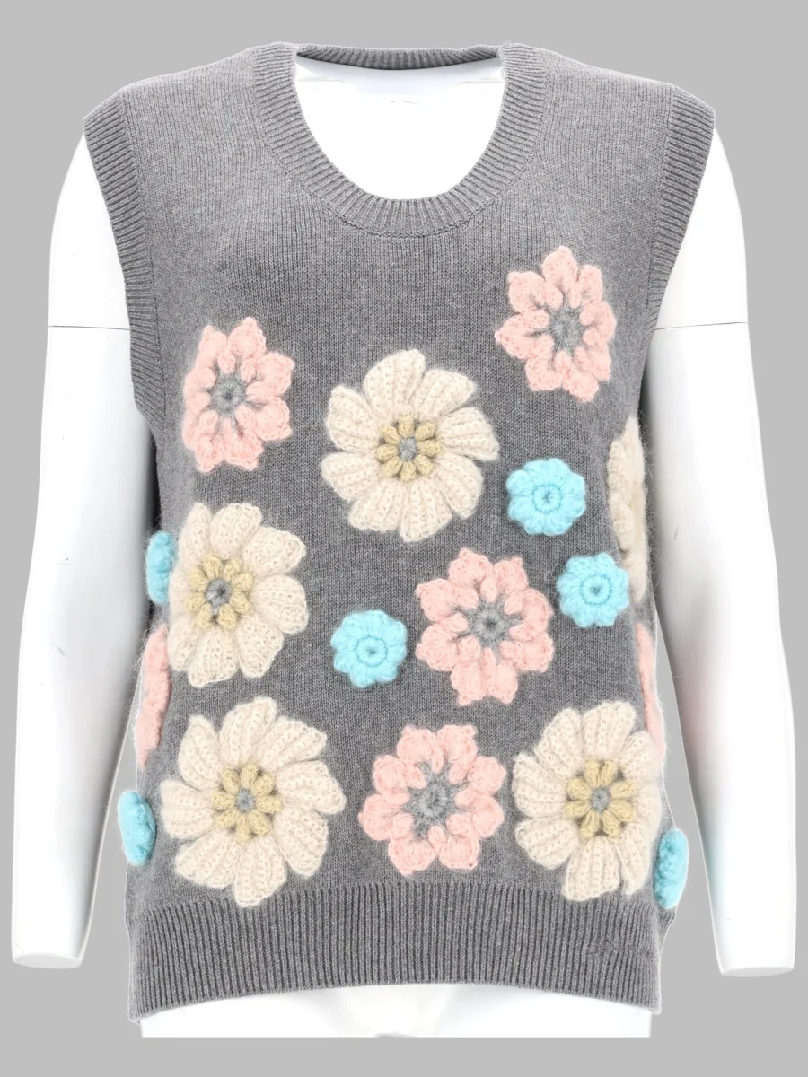 Ganni Chic Mini Gilet with Floral Detailing