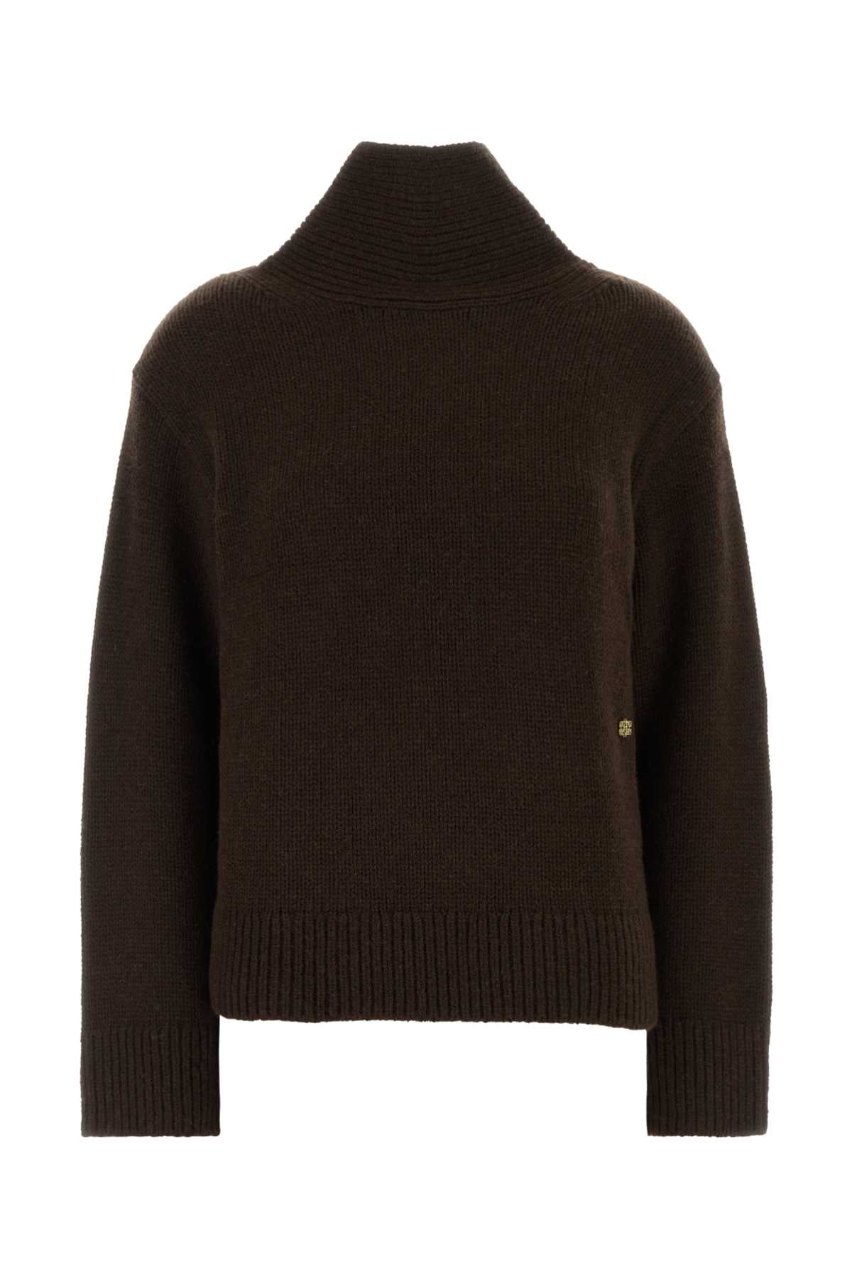 GANNI Chunky Yak Mix Open Back Pullover