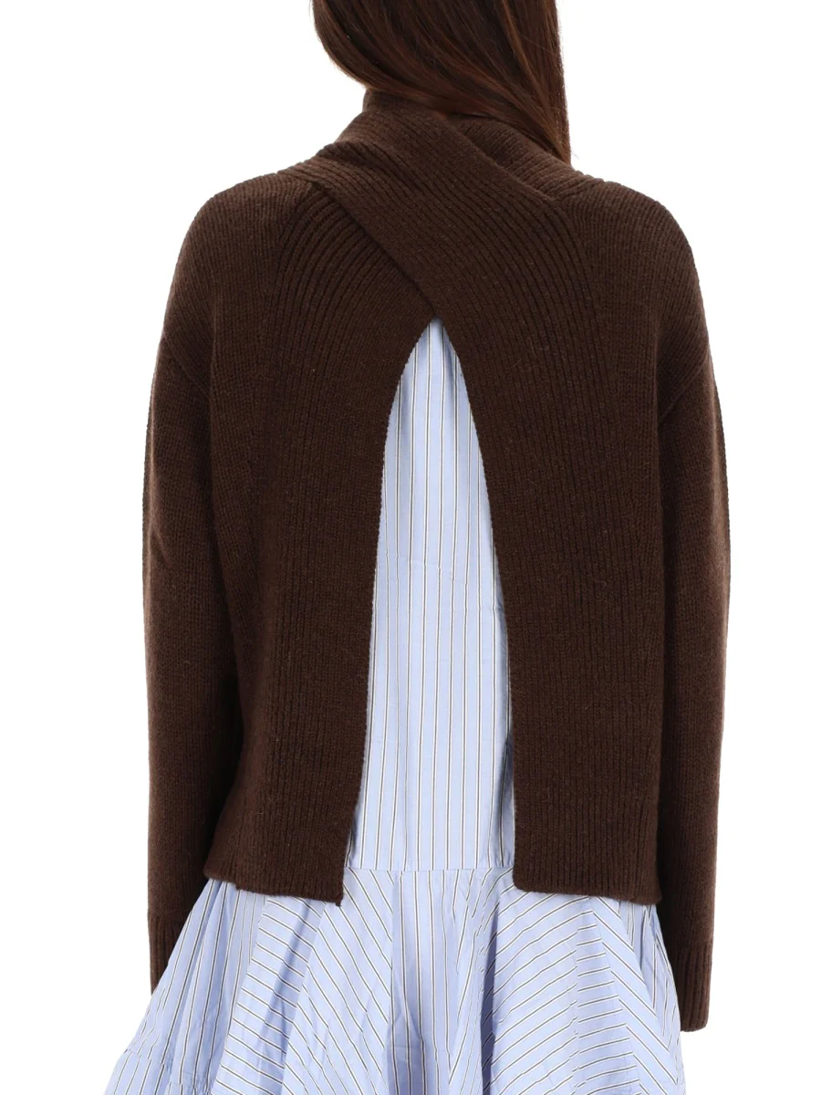 GANNI Chunky Yak Mix Open Back Pullover - Image 5