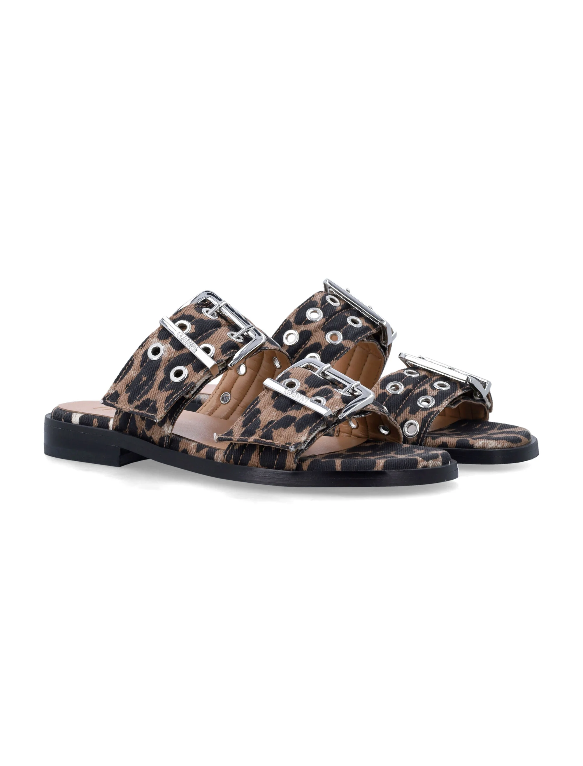 GANNI Feminine Buckle Two-Strap Sandals - Image 2