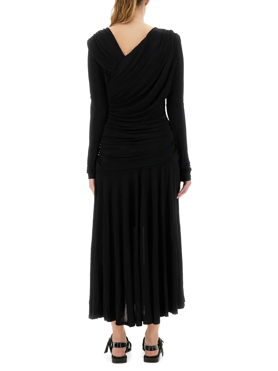 GANNI Gathered Midi Dress - Image 5