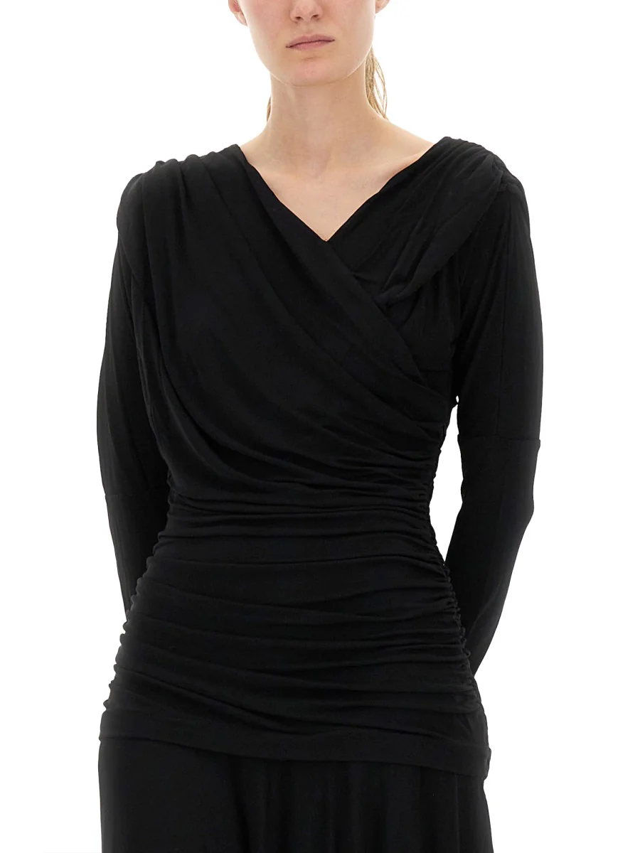 GANNI Gathered Midi Dress - Image 7