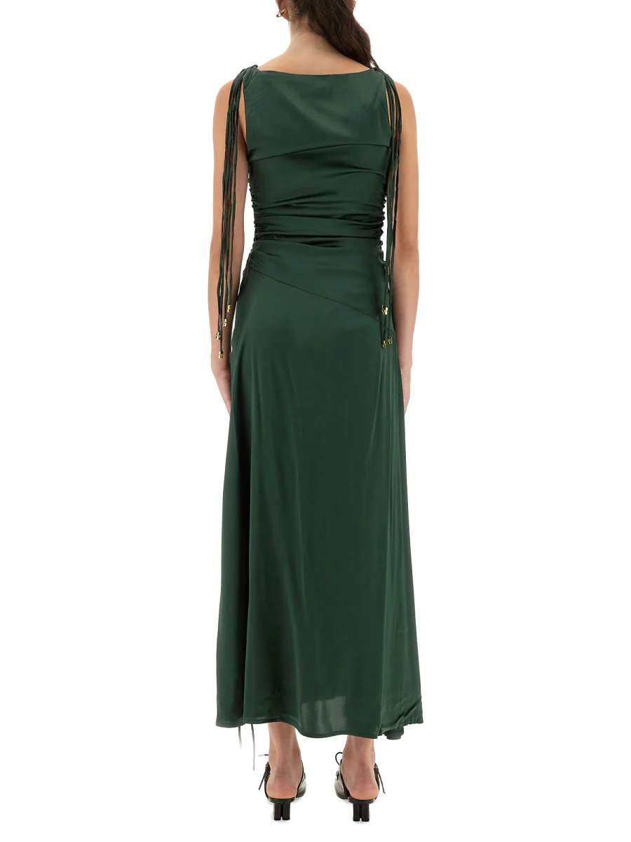 Ganni Gathered Satin Dress - Image 3