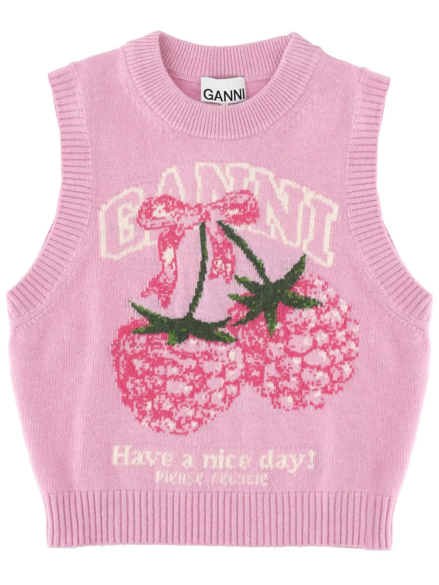Ganni Graphic Knitted Vest - Image 2