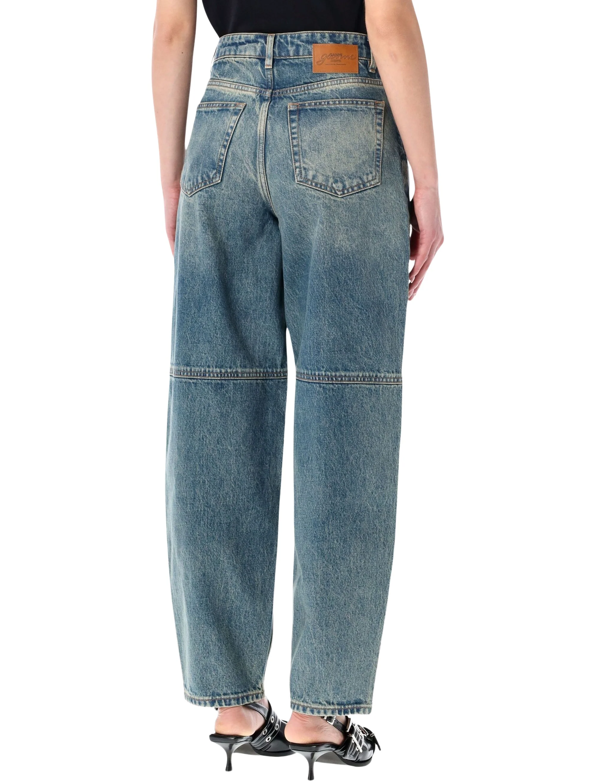 Ganni Mid-Rise Barrel Leg Jeans - Size 26 - Image 2
