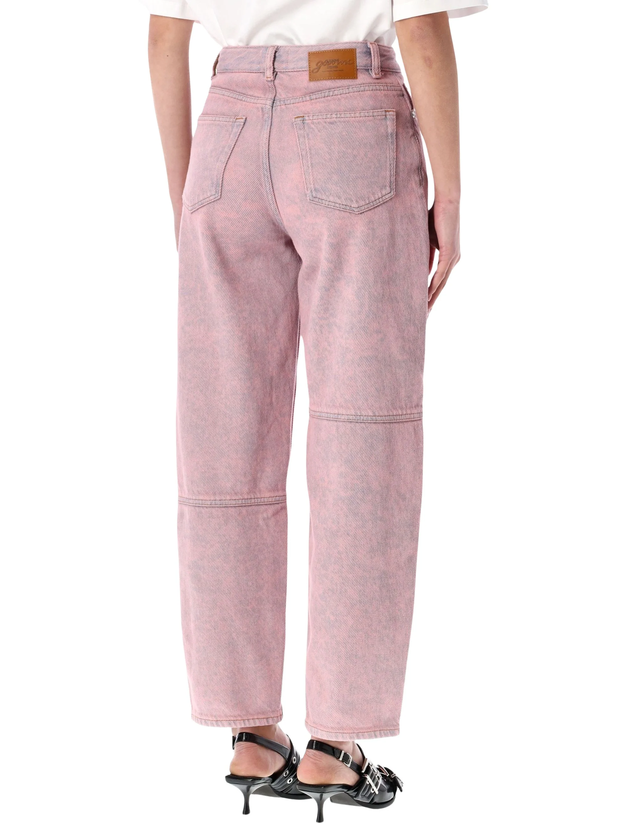 Ganni Mid-Rise Barrel Leg Jeans with Curved Seams - Size 26 - Image 2