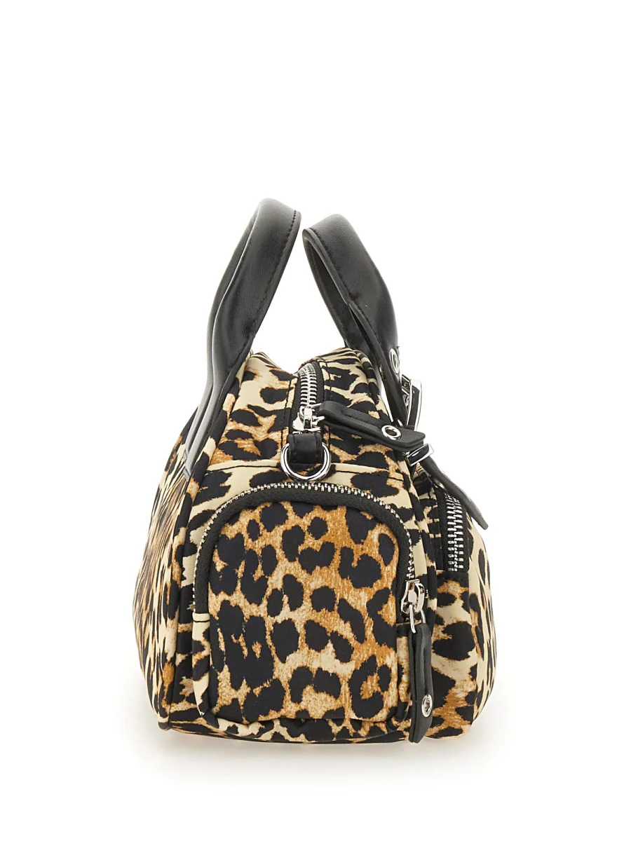 Ganni Mini Animal Print Recycled Nylon Handbag - Image 4
