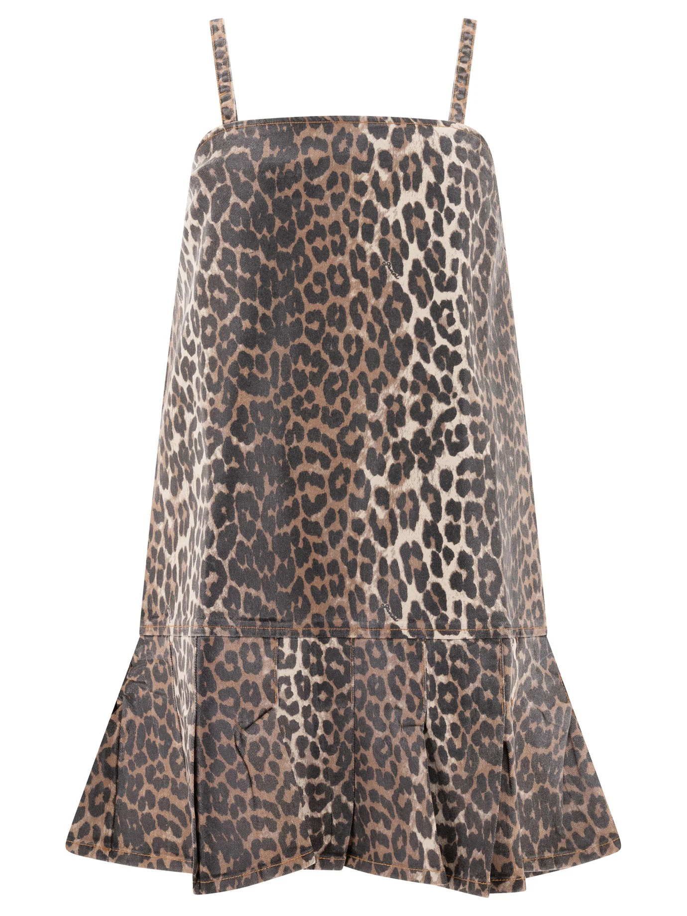 Ganni Mini Leopard Print Dress